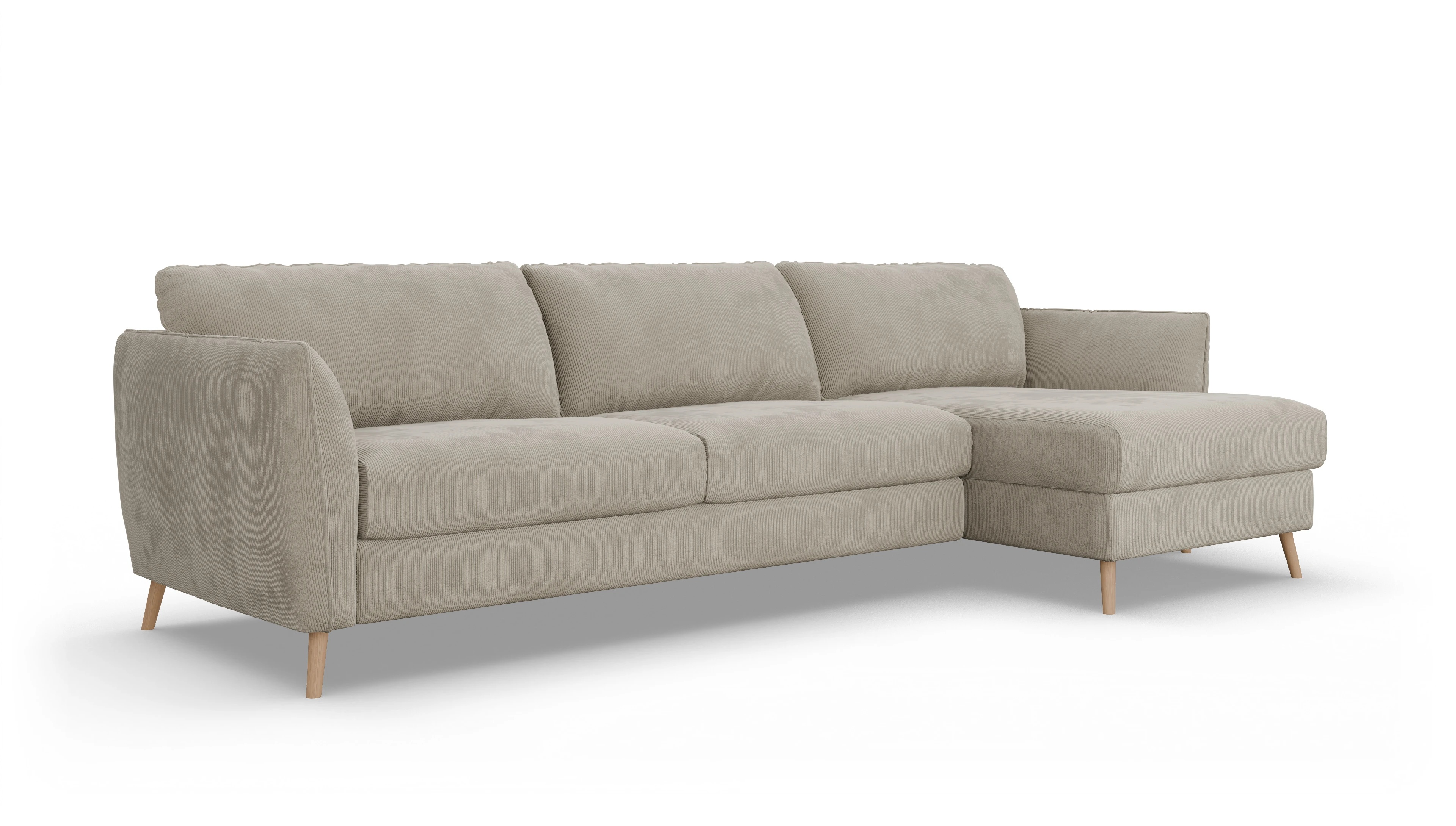 Ansicht des Produktes Eriksen Sofa mit Rec rechts in Cord beige