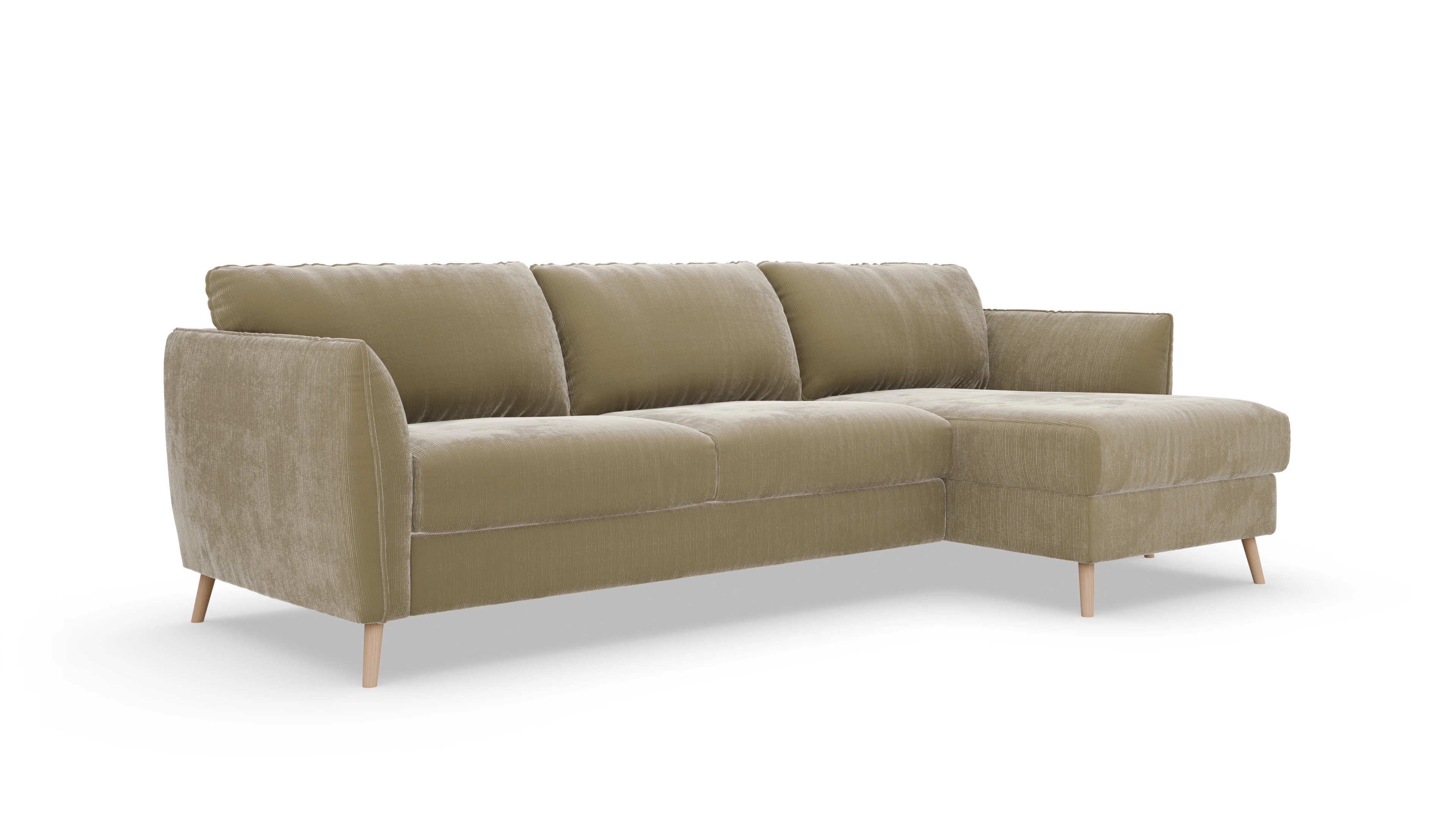 Ansicht des Produktes Eriksen Sofa mit Rec rechts in Cord beige