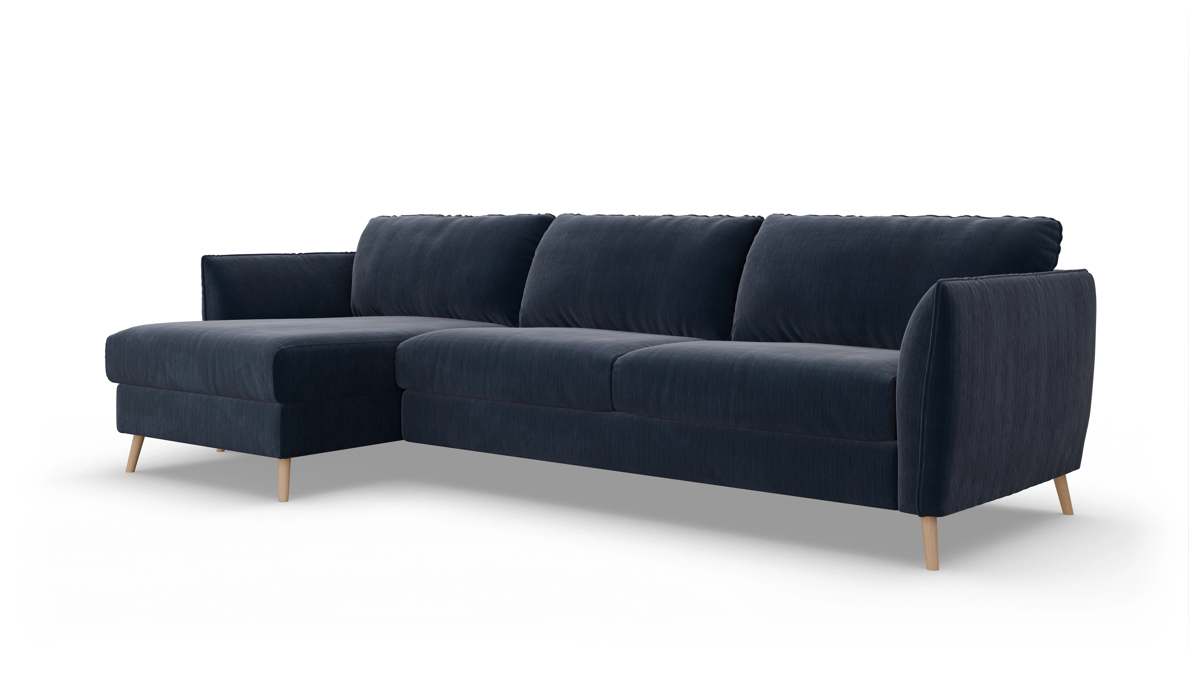 Ansicht des Produktes Eriksen Sofa mit Rec links in Cord blau