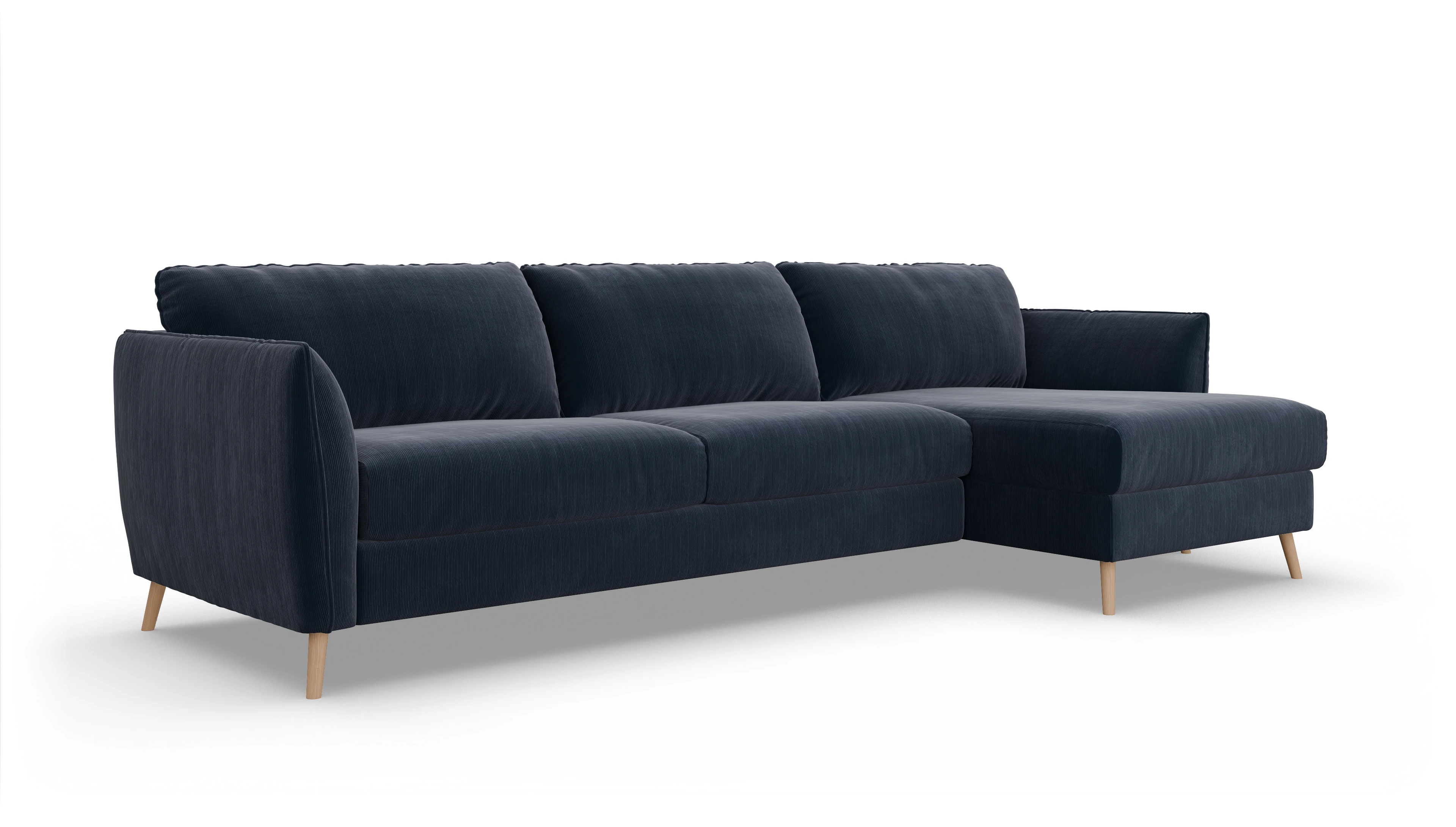Ansicht des Produktes Eriksen Sofa mit Rec rechts in Cord blau