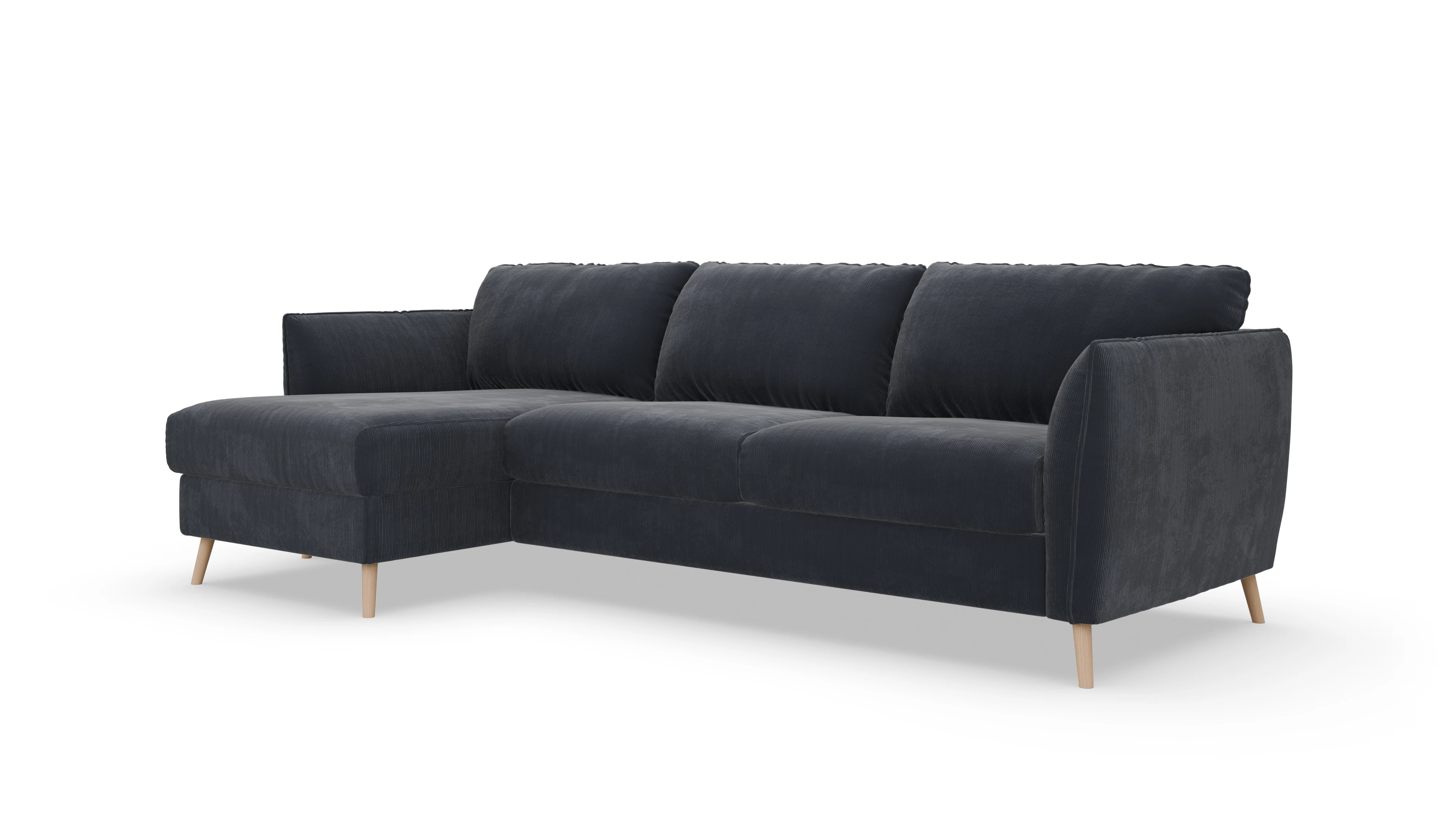 Ansicht des Produktes Eriksen Sofa mit Rec links in Cord blau