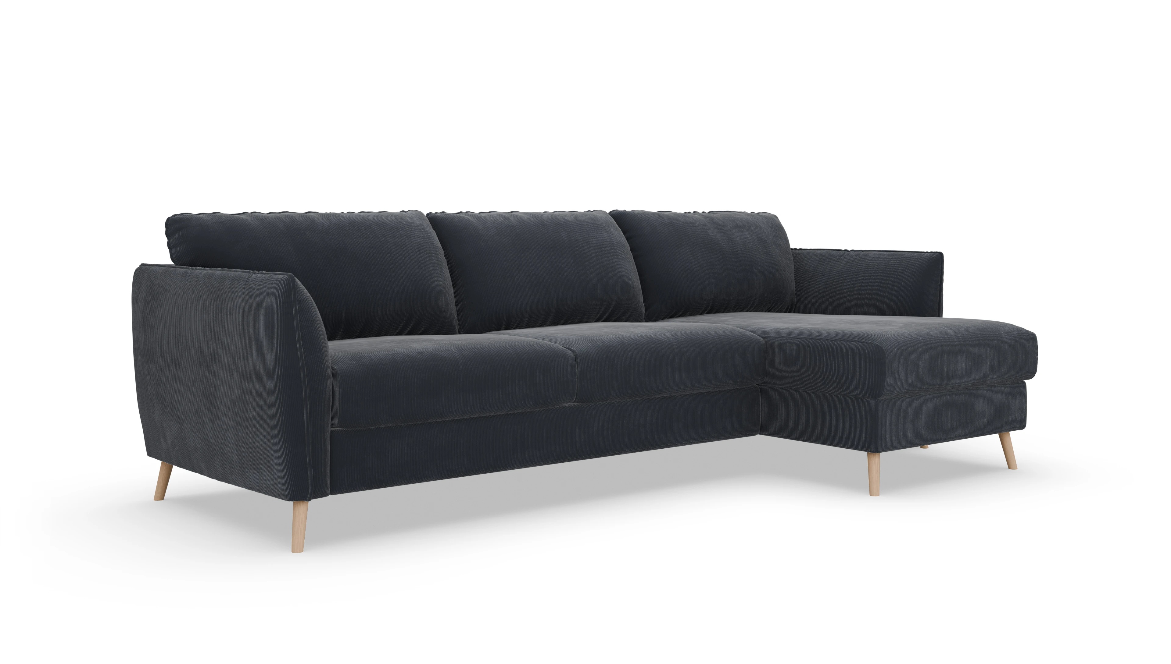 Schlafsofa Eriksen Ansicht des Produktes Eriksen Sofa mit Rec rechts in Cord blau