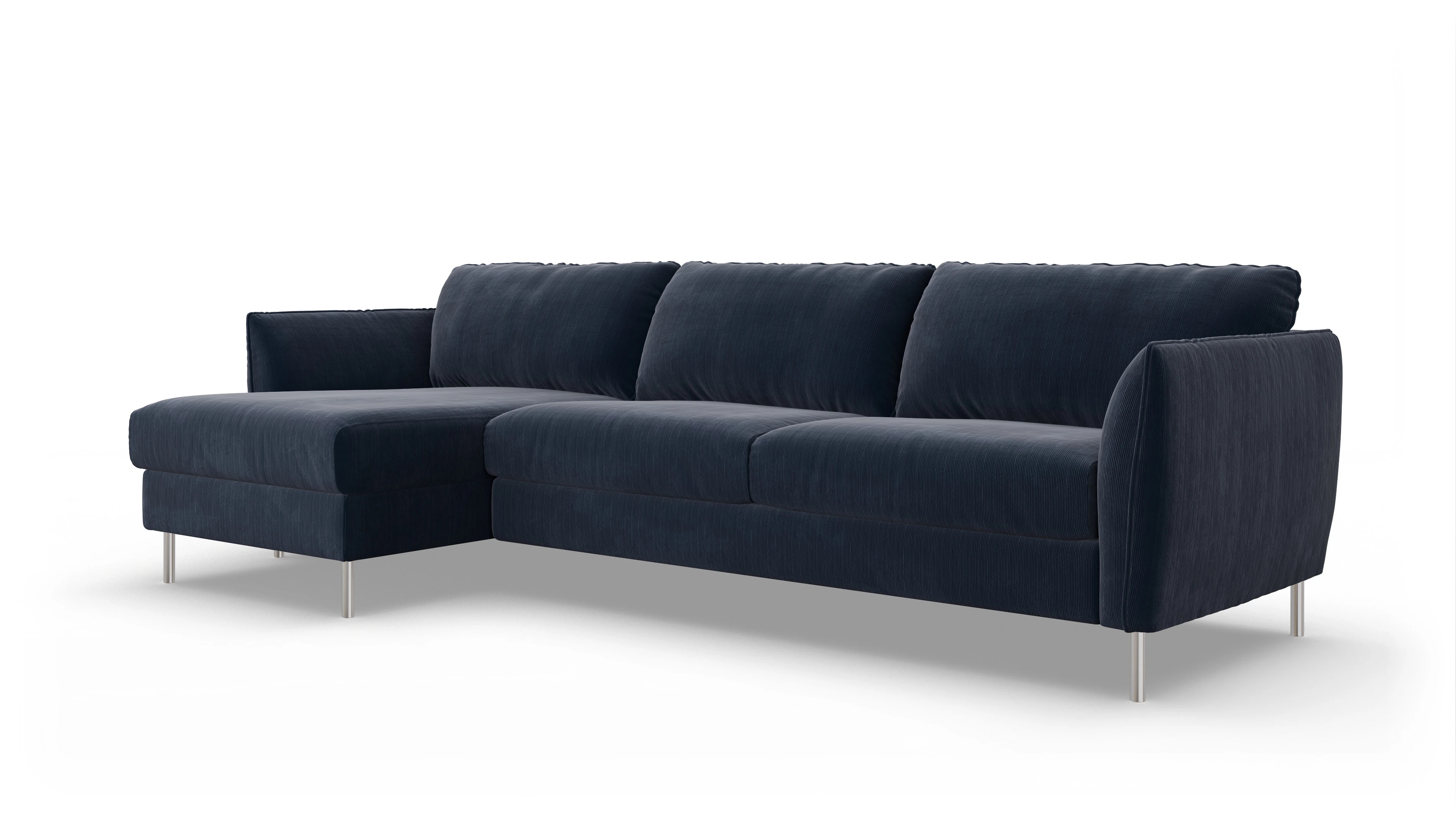 Ansicht des Produktes Eriksen Sofa mit Rec links in Cord blau
