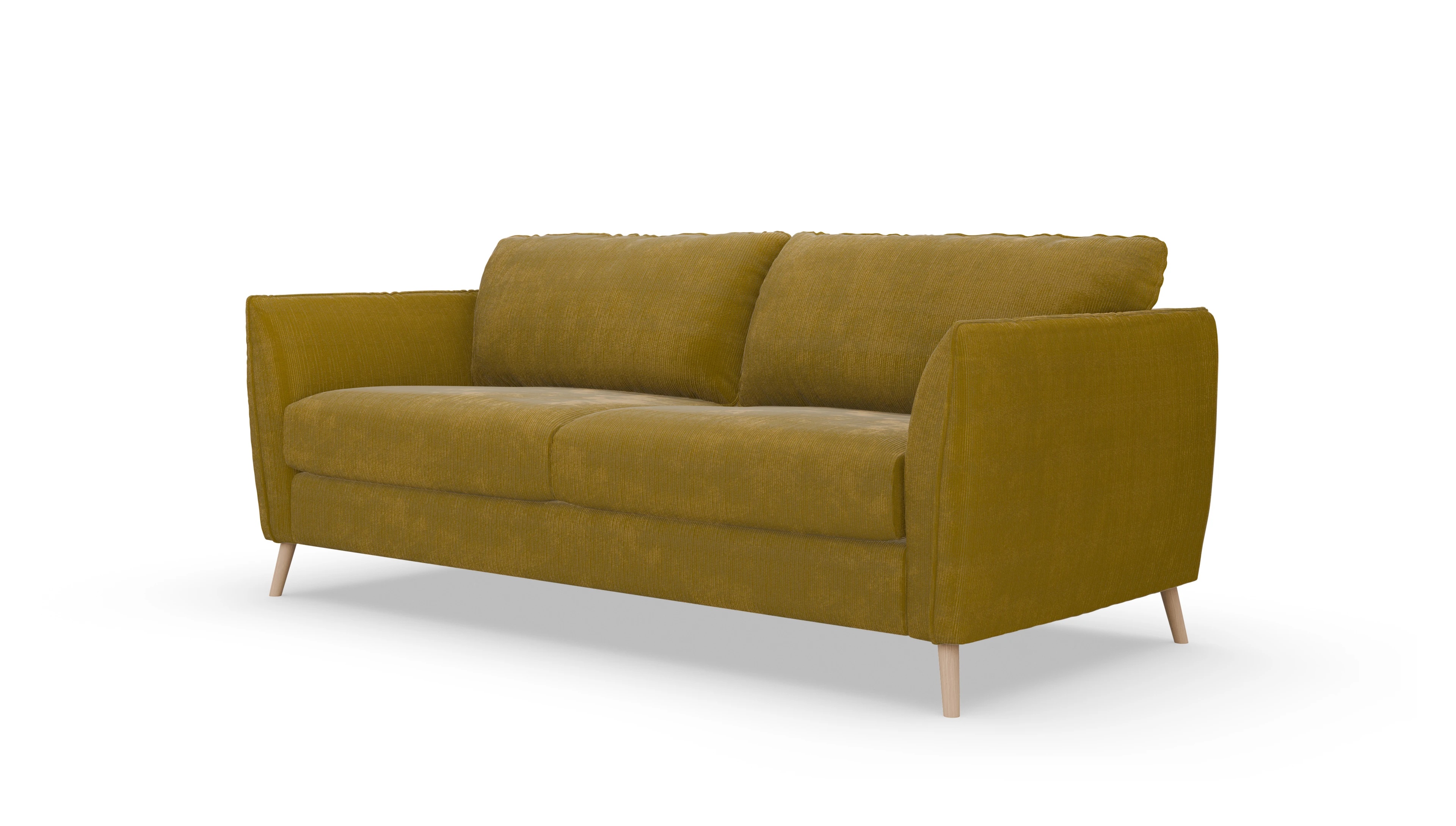 Schlafsofa Eriksen Ansicht des Produktes Eriksen 4-Sitzer in Cord gelb
