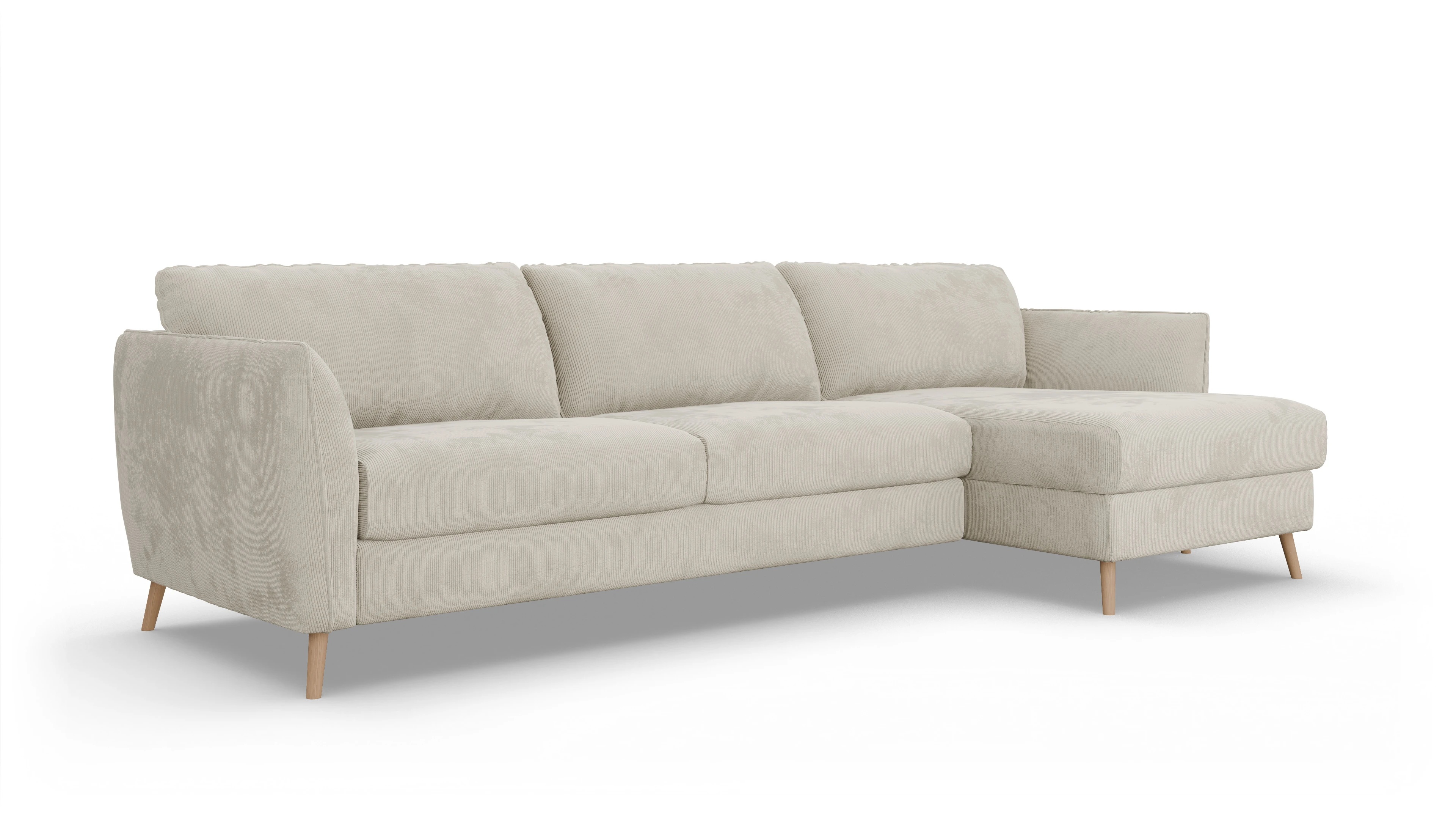 Ansicht des Produktes Eriksen Sofa mit Rec rechts in Cord weiß