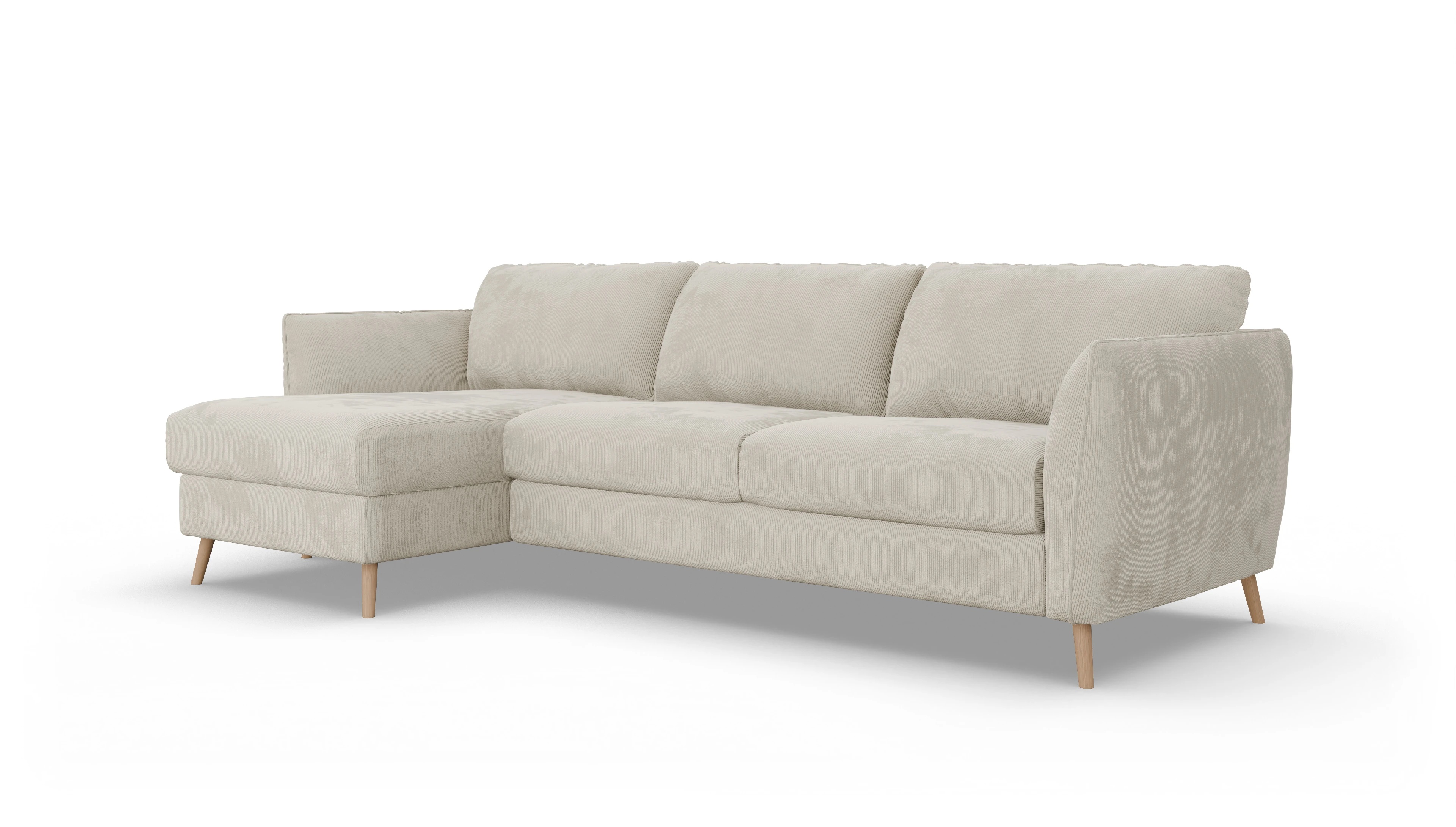 Ansicht des Produktes Eriksen Sofa mit Rec links in Cord weiß