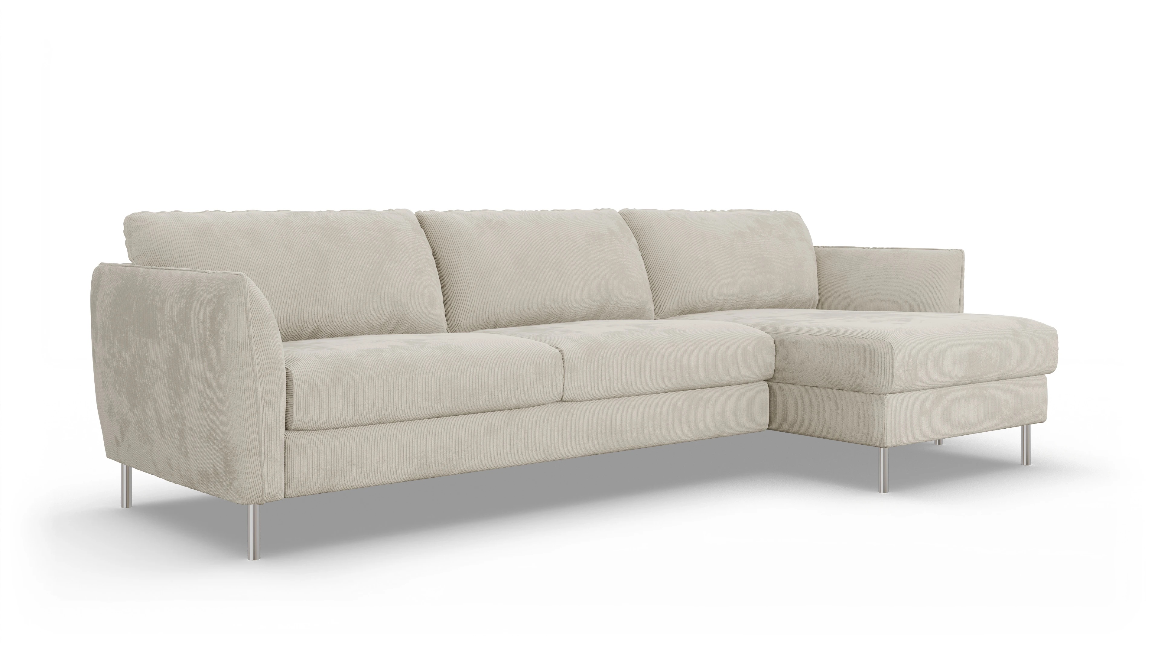 Ansicht des Produktes Eriksen Sofa mit Rec rechts in Cord weiß