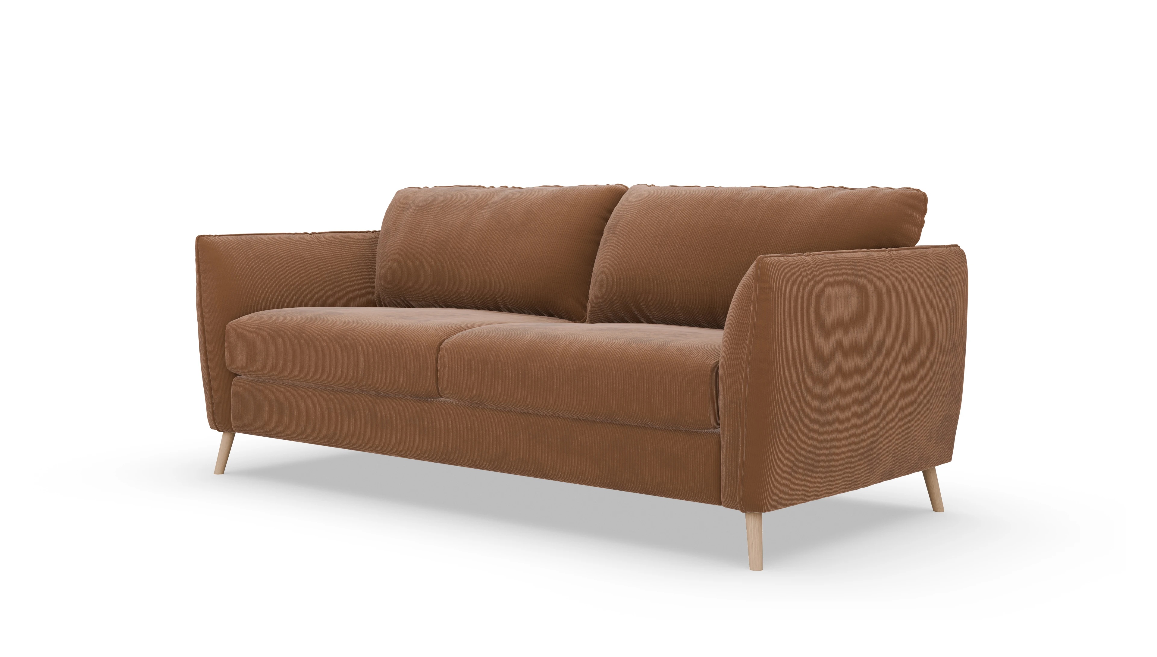 Schlafsofa Eriksen Ansicht des Produktes Eriksen 4-Sitzer in Cord orange