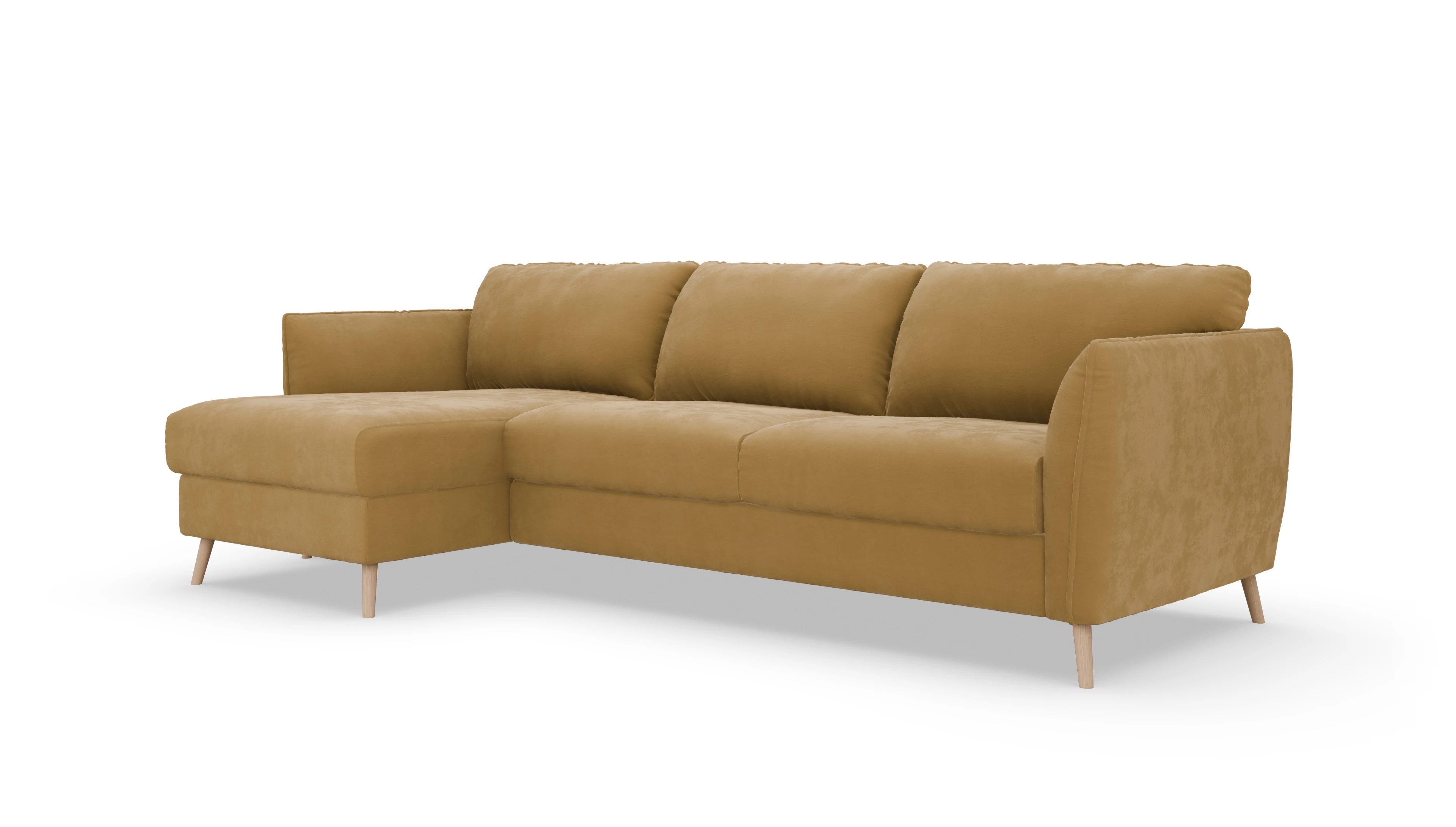 Schlafsofa Eriksen Ansicht des Produktes Eriksen Sofa mit Rec links in Samt rot
