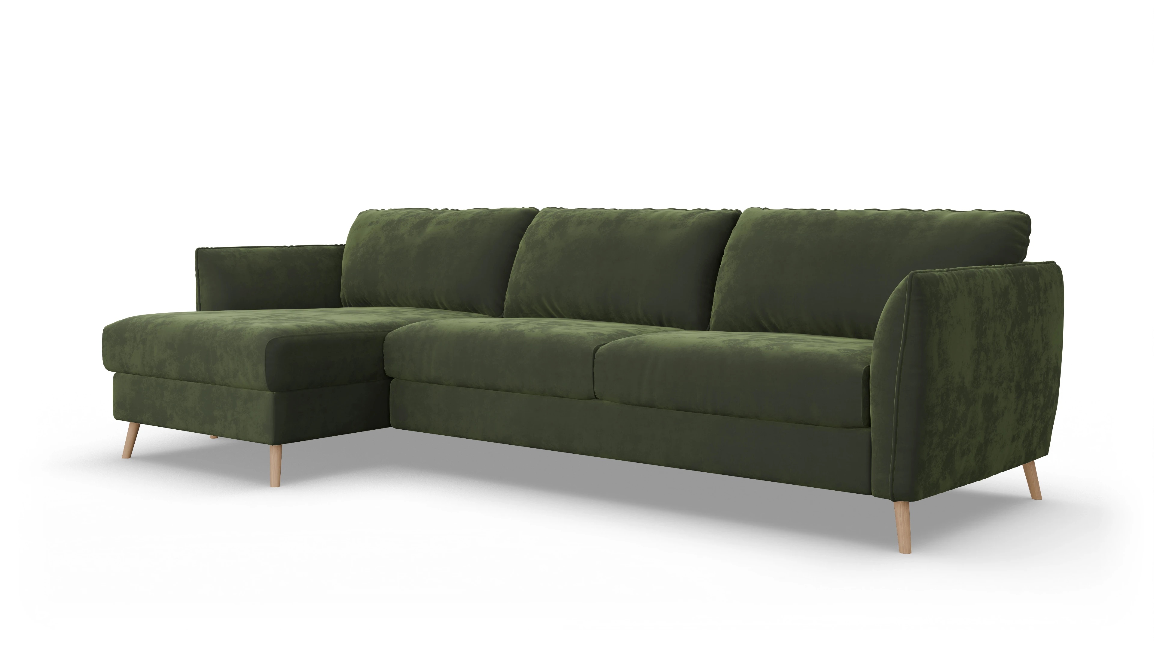 Ansicht des Produktes Eriksen Sofa mit Rec links in Samt grün