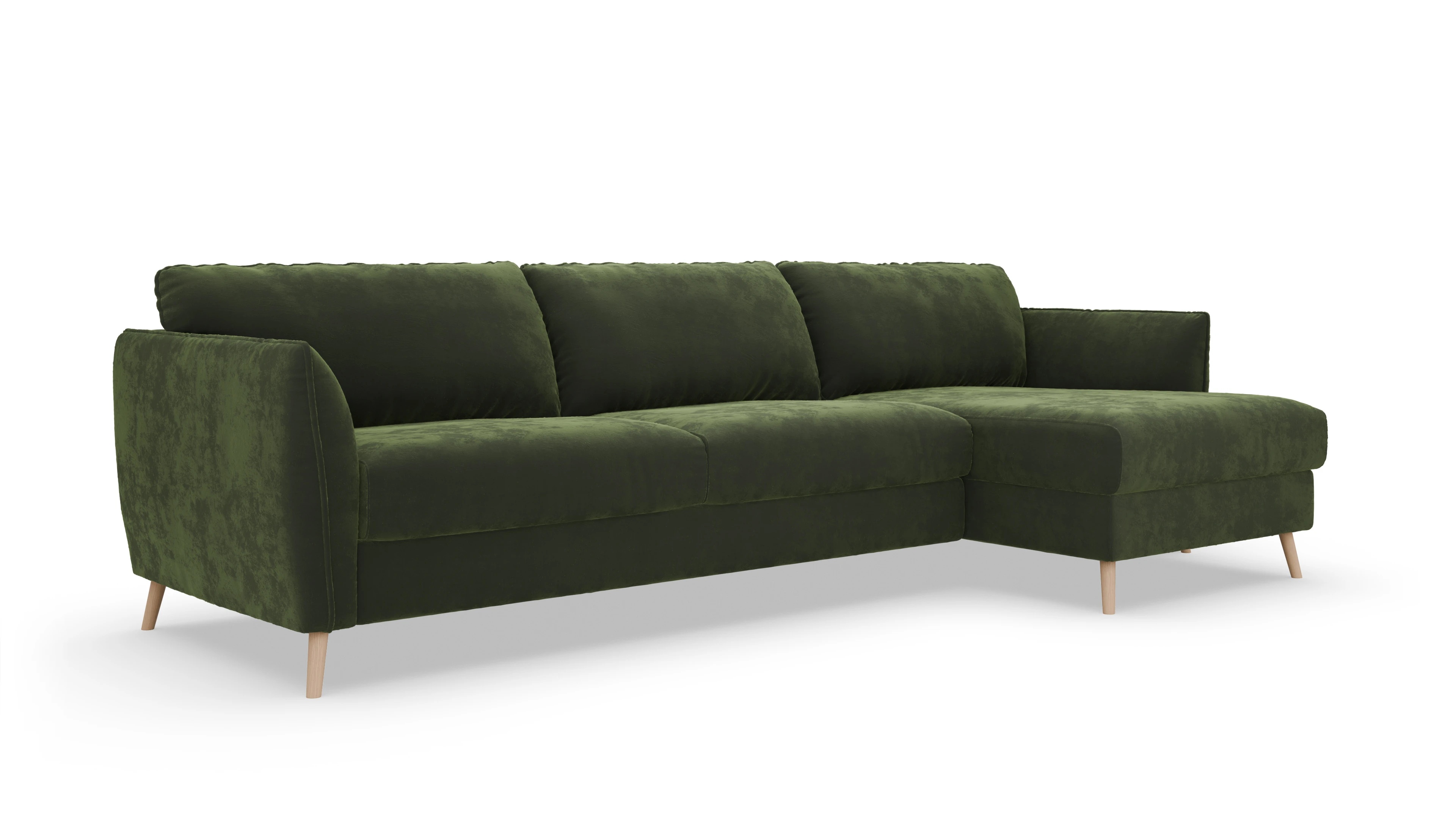 Ansicht des Produktes Eriksen Sofa mit Rec rechts in Samt grün