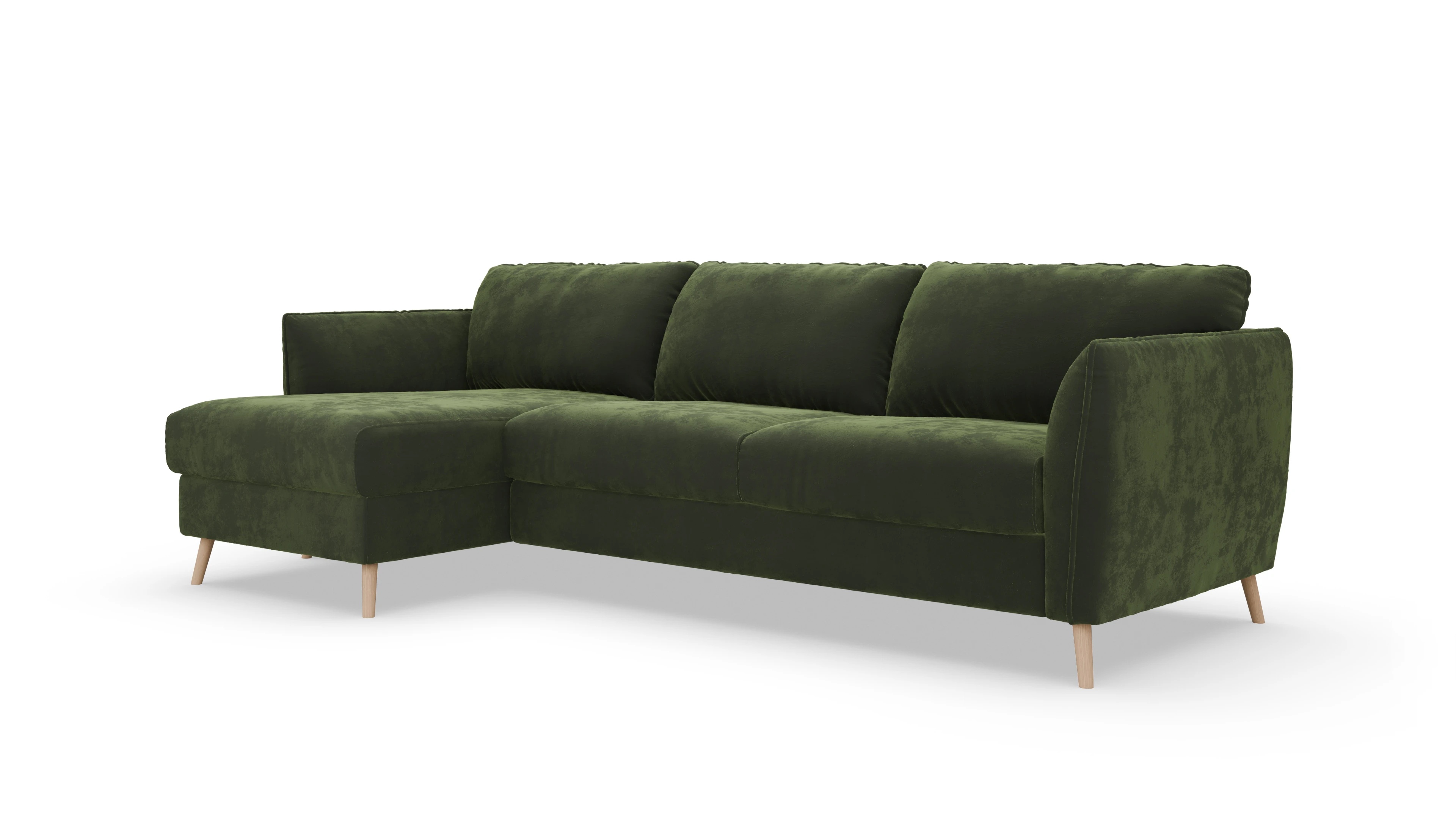 Ansicht des Produktes Eriksen Sofa mit Rec links in Samt grün