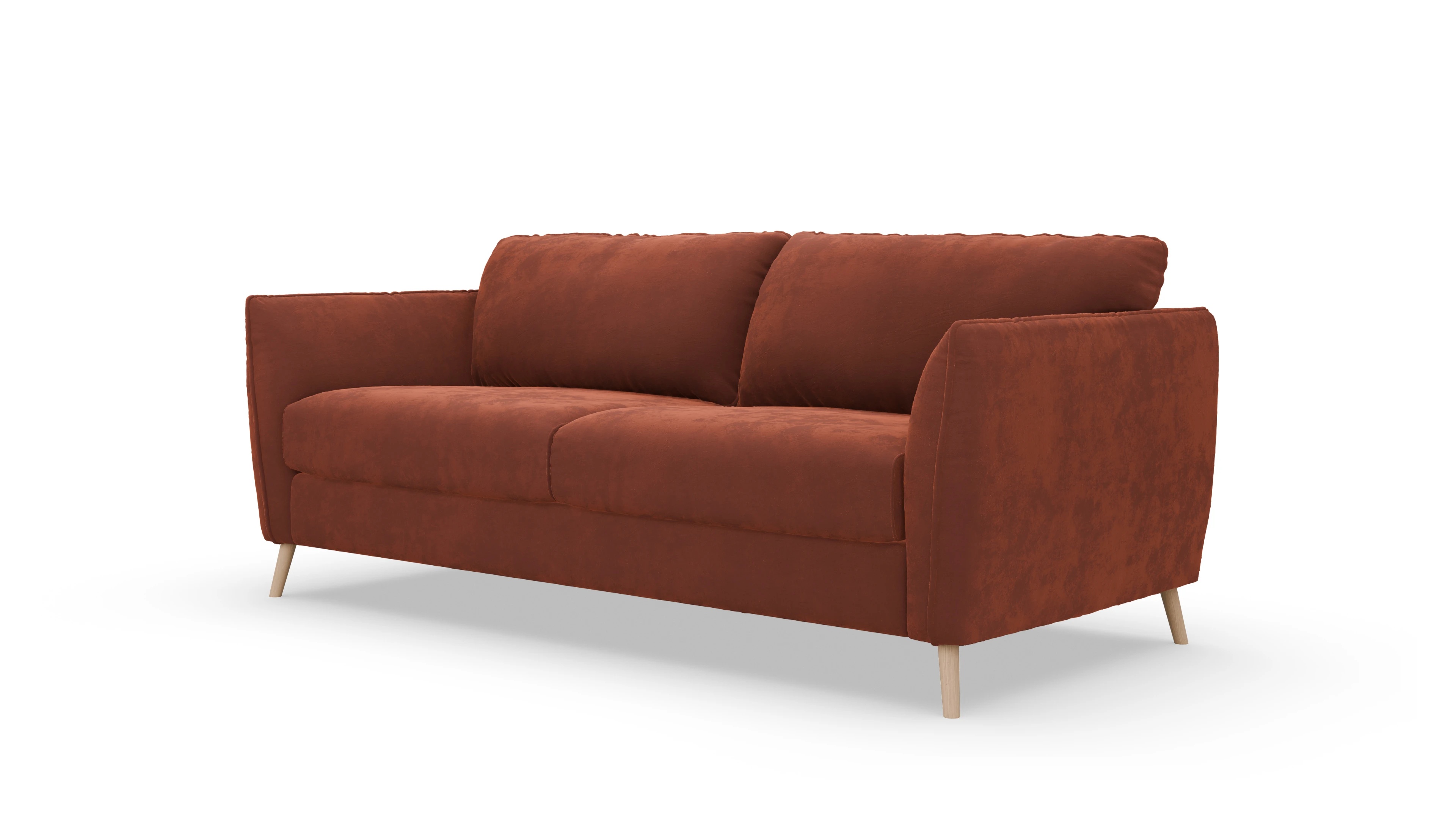 Schlafsofa Eriksen Ansicht des Produktes Eriksen 4-Sitzer in Samt orange