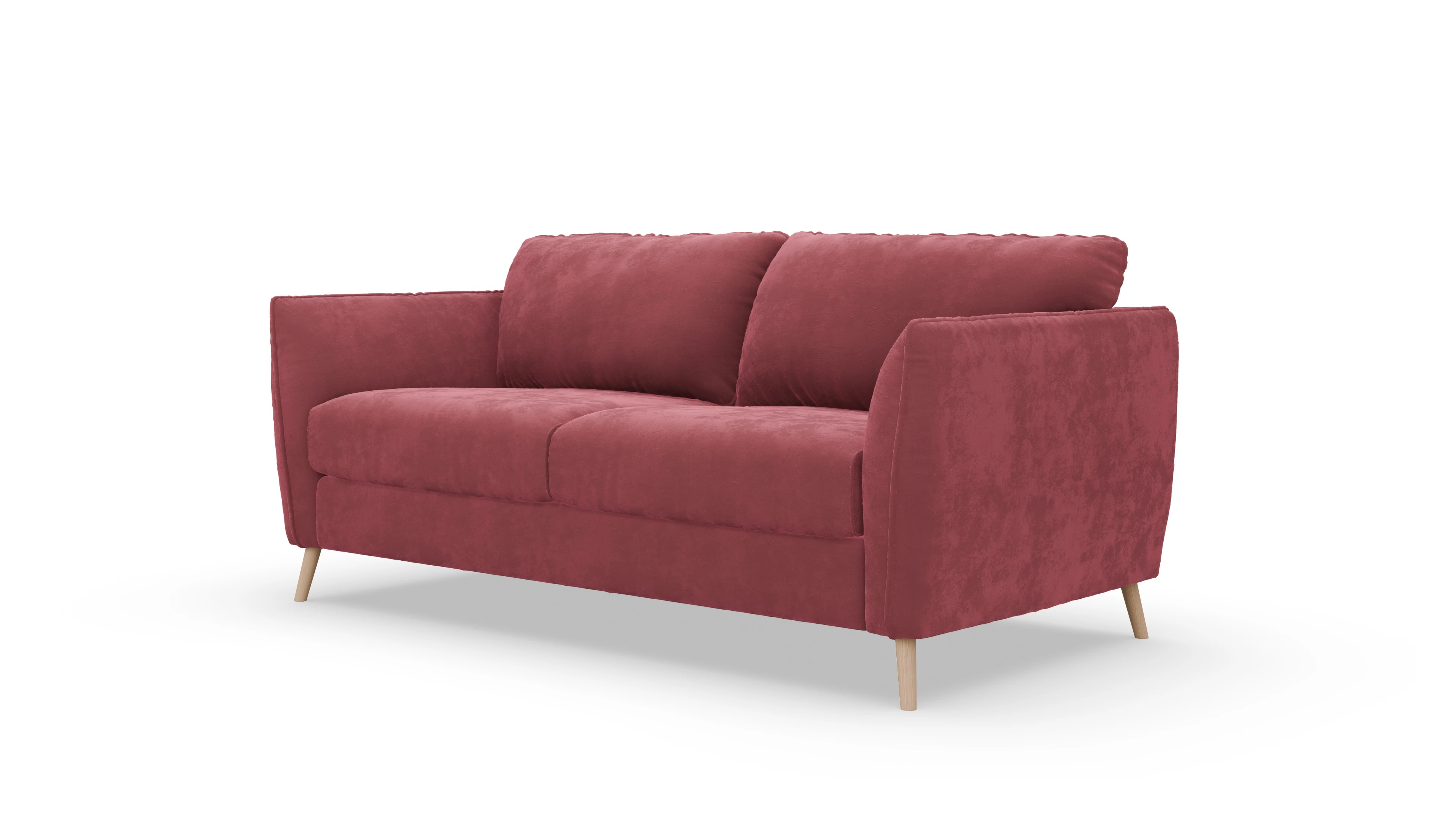 Schlafsofa Eriksen Ansicht des Produktes Eriksen 3-Sitzer in Samt rot