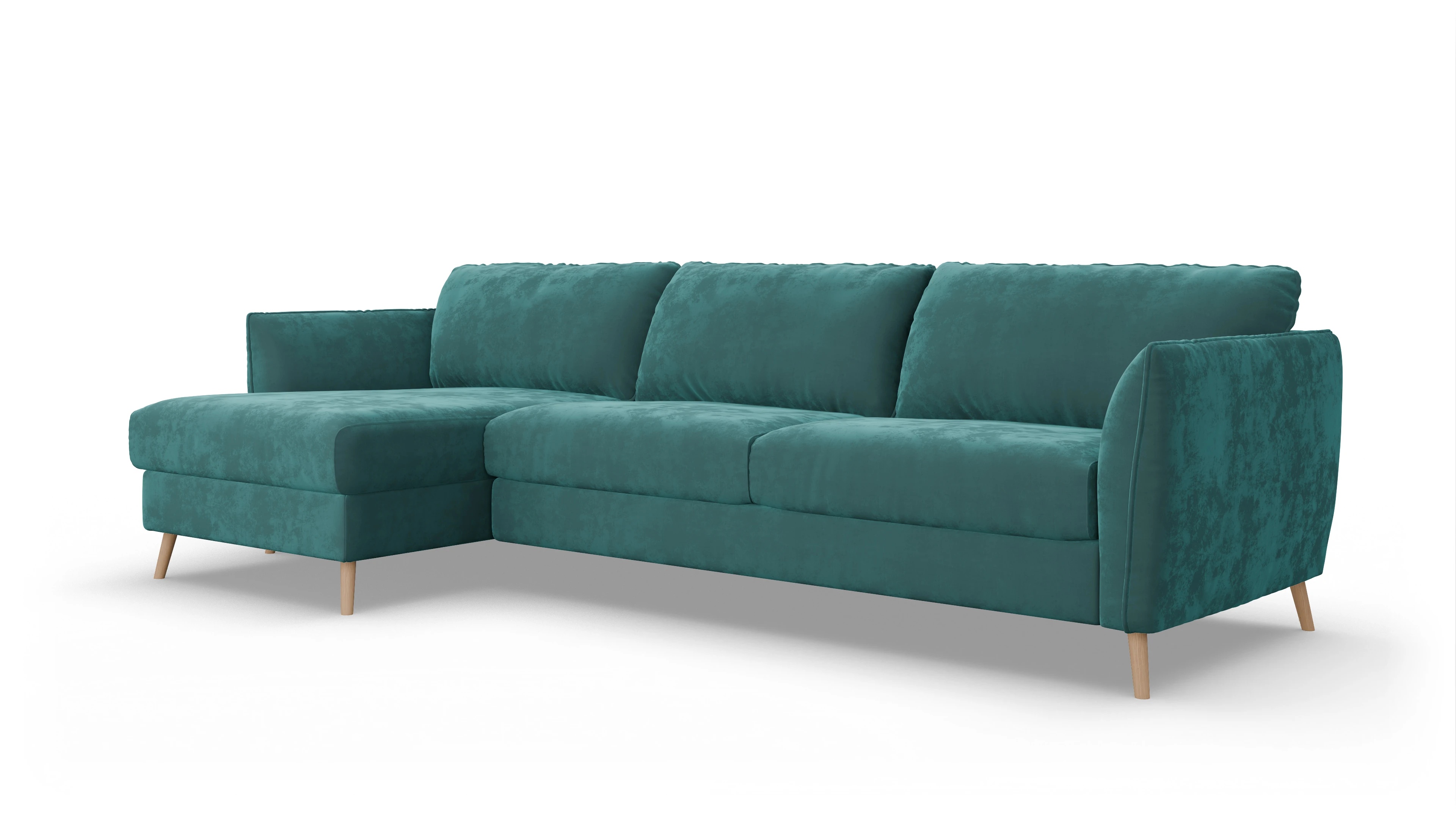 Ansicht des Produktes Eriksen Sofa mit Rec links in Samt grün