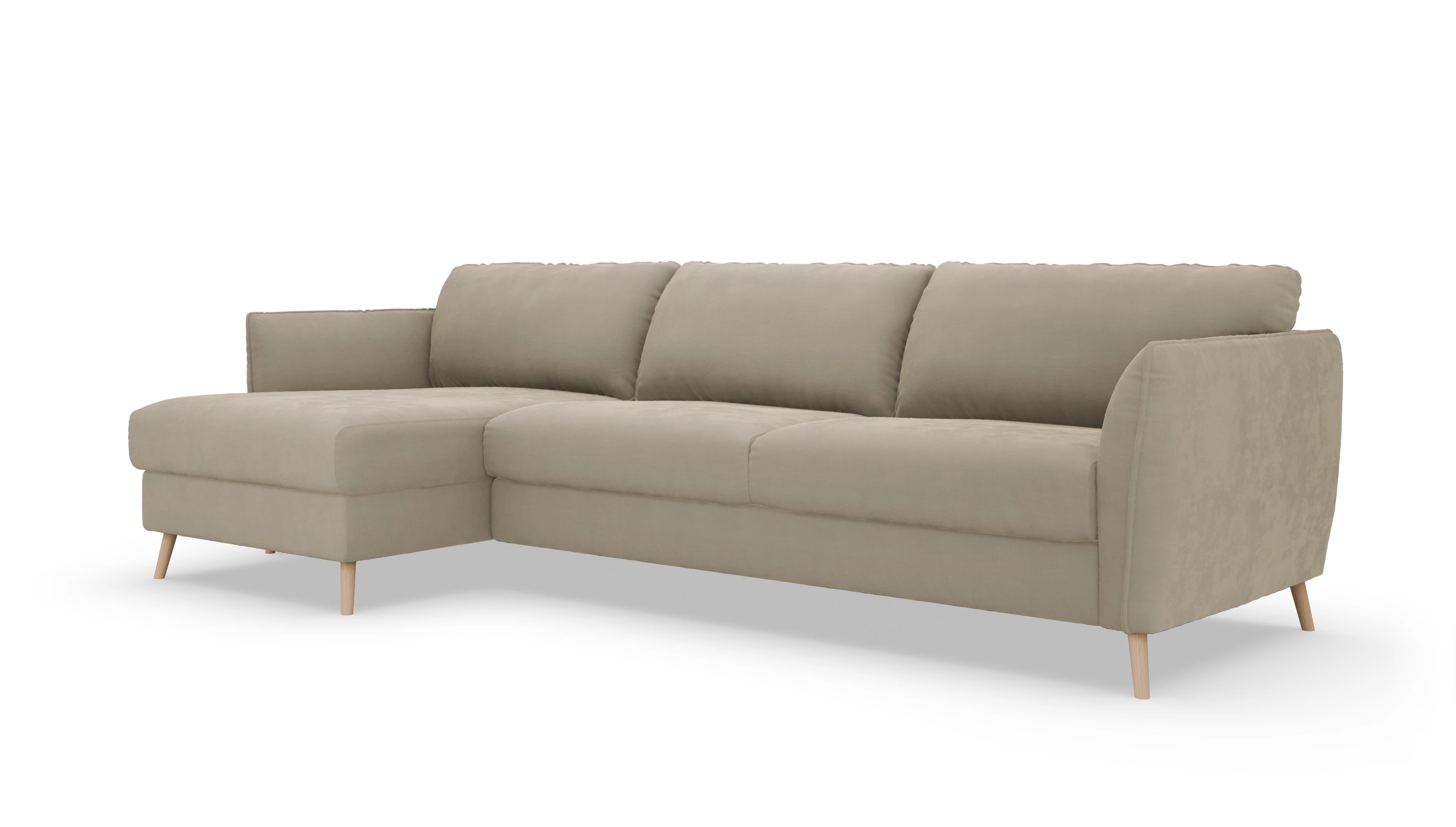 Ansicht des Produktes Eriksen Sofa mit Rec links in Samt beige