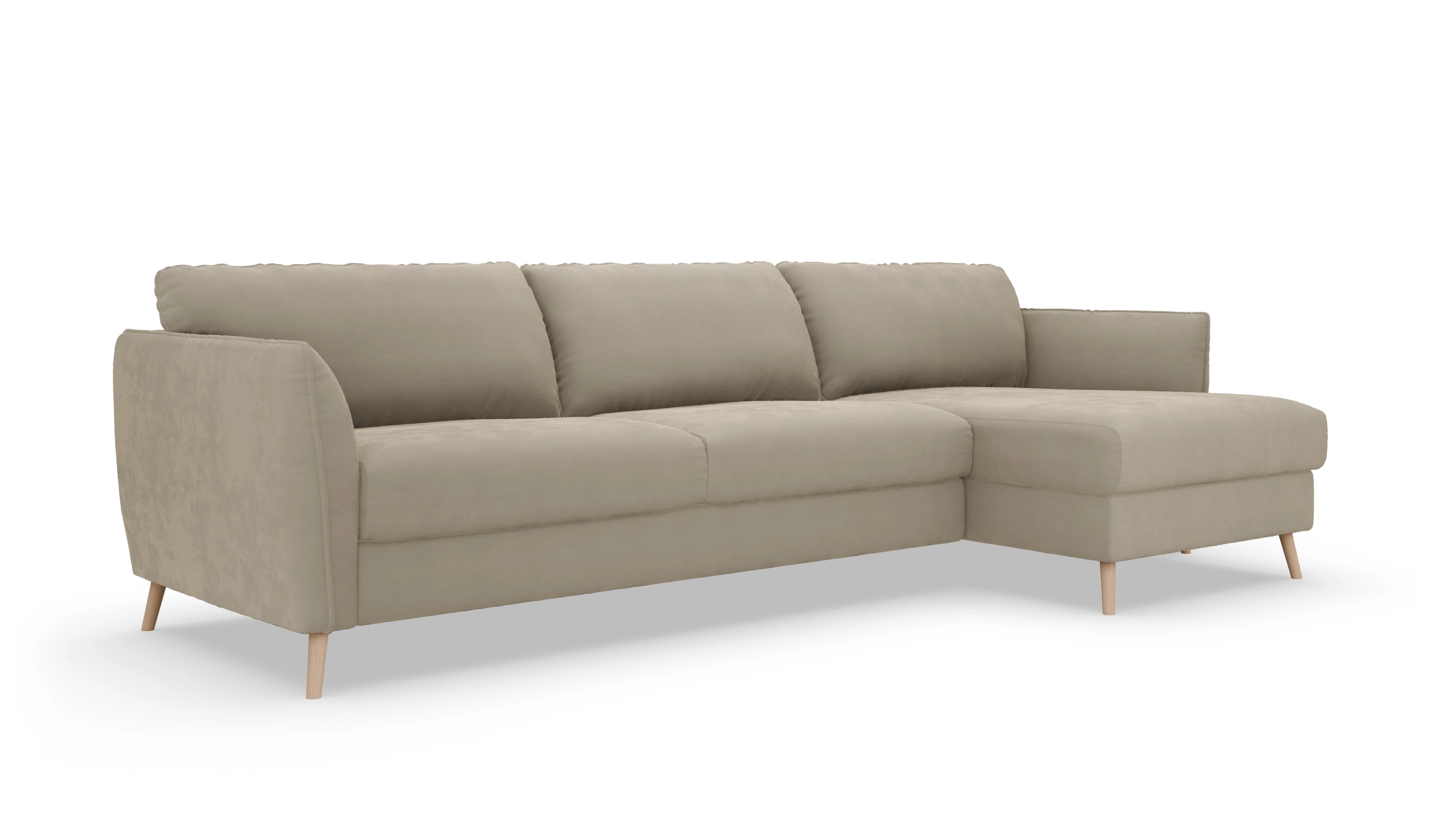 Ansicht des Produktes Eriksen Sofa mit Rec rechts in Samt beige
