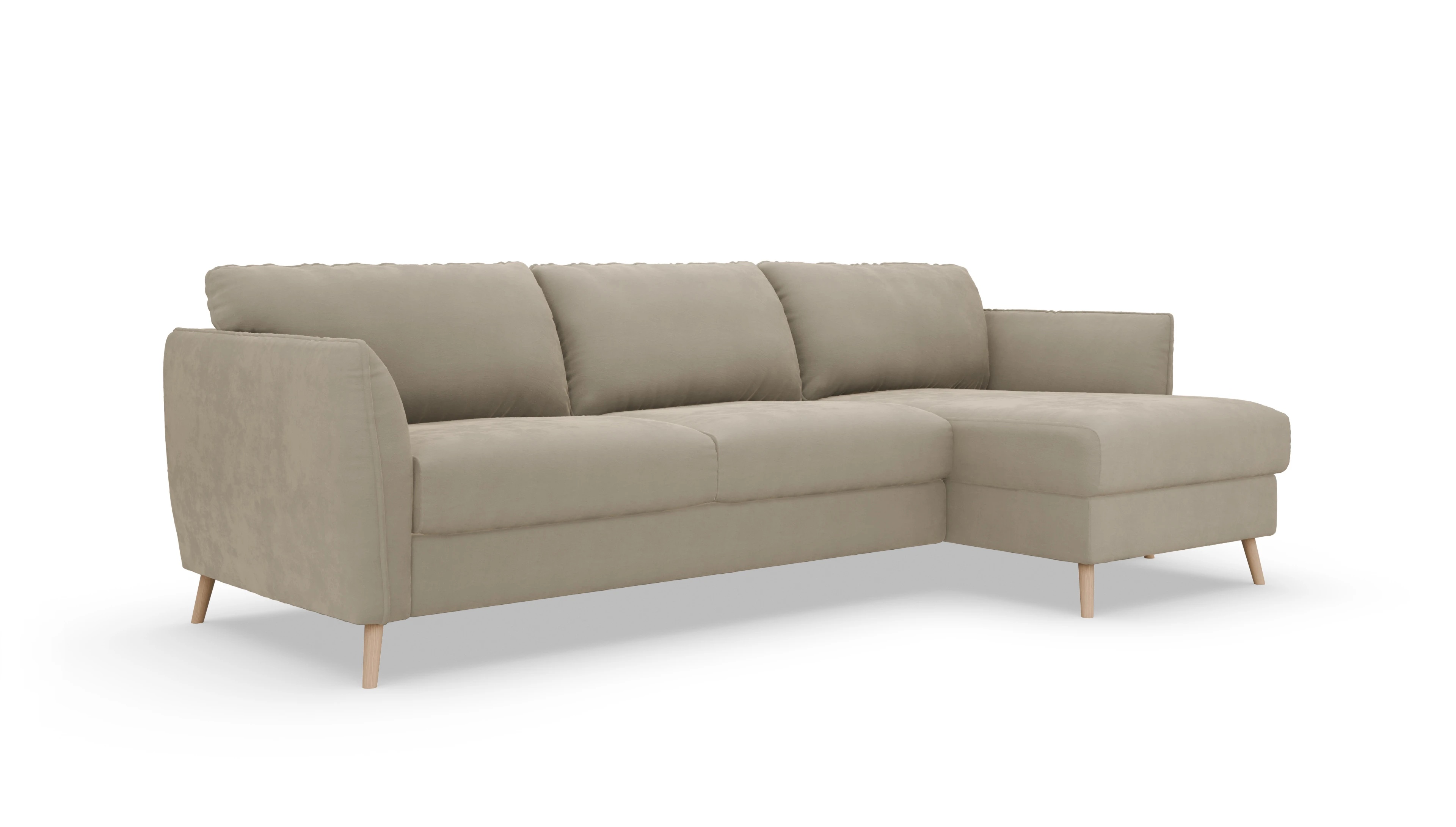 Ansicht des Produktes Eriksen Sofa mit Rec rechts in Samt beige