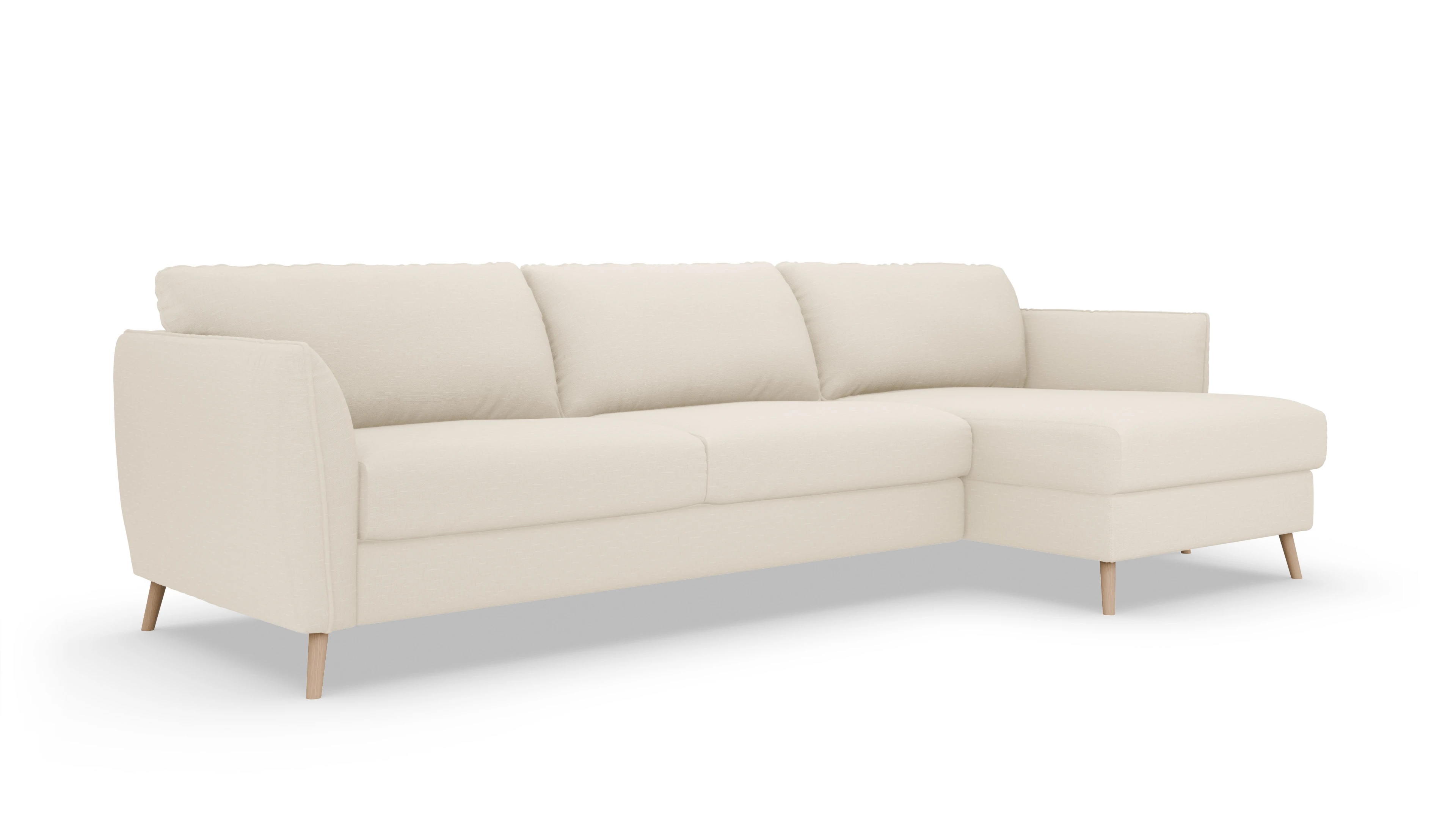 Ansicht des Produktes Eriksen Sofa mit Rec rechts in Stoff weiß