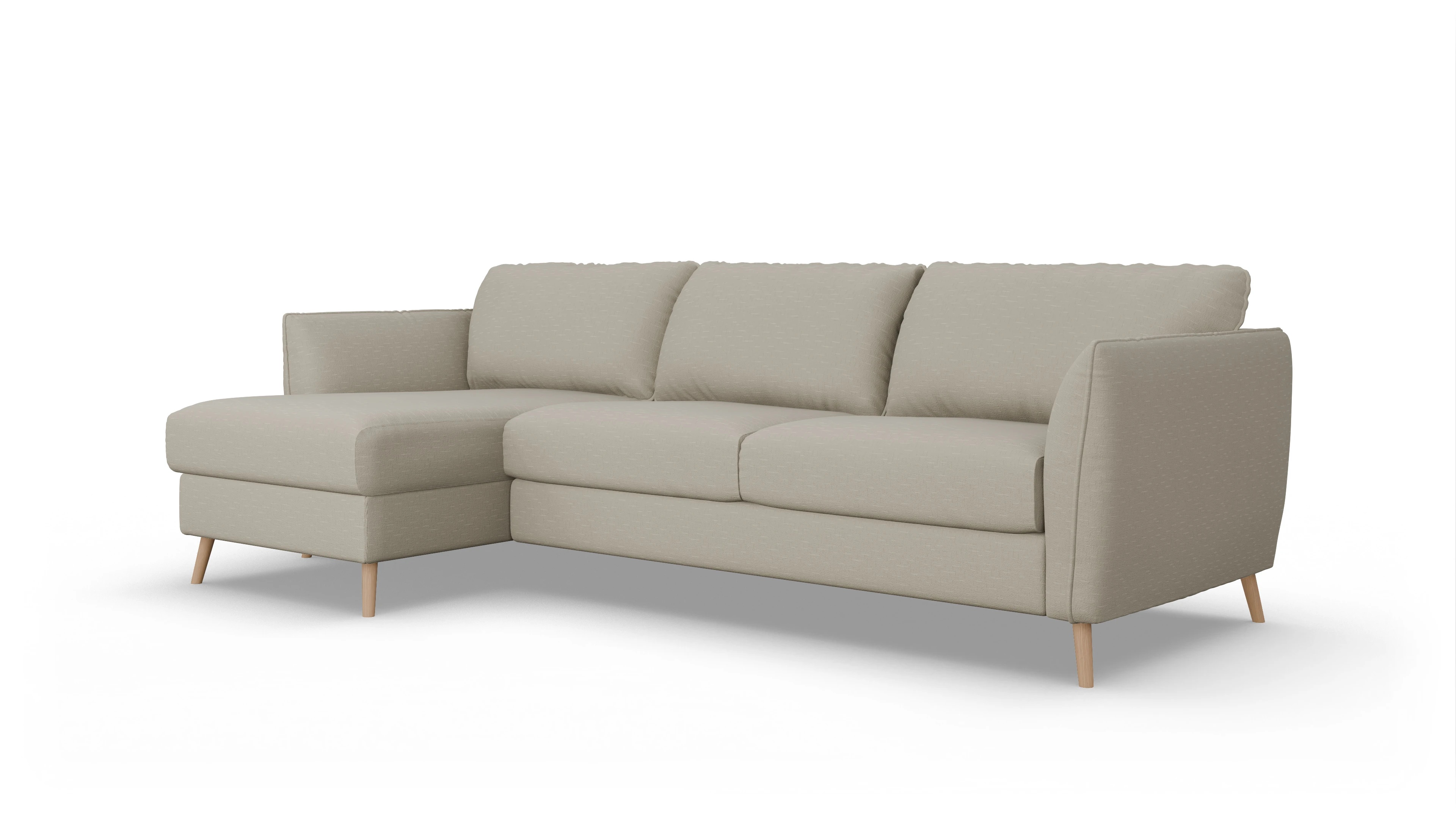 Ansicht des Produktes Eriksen Sofa mit Rec links in Stoff weiß