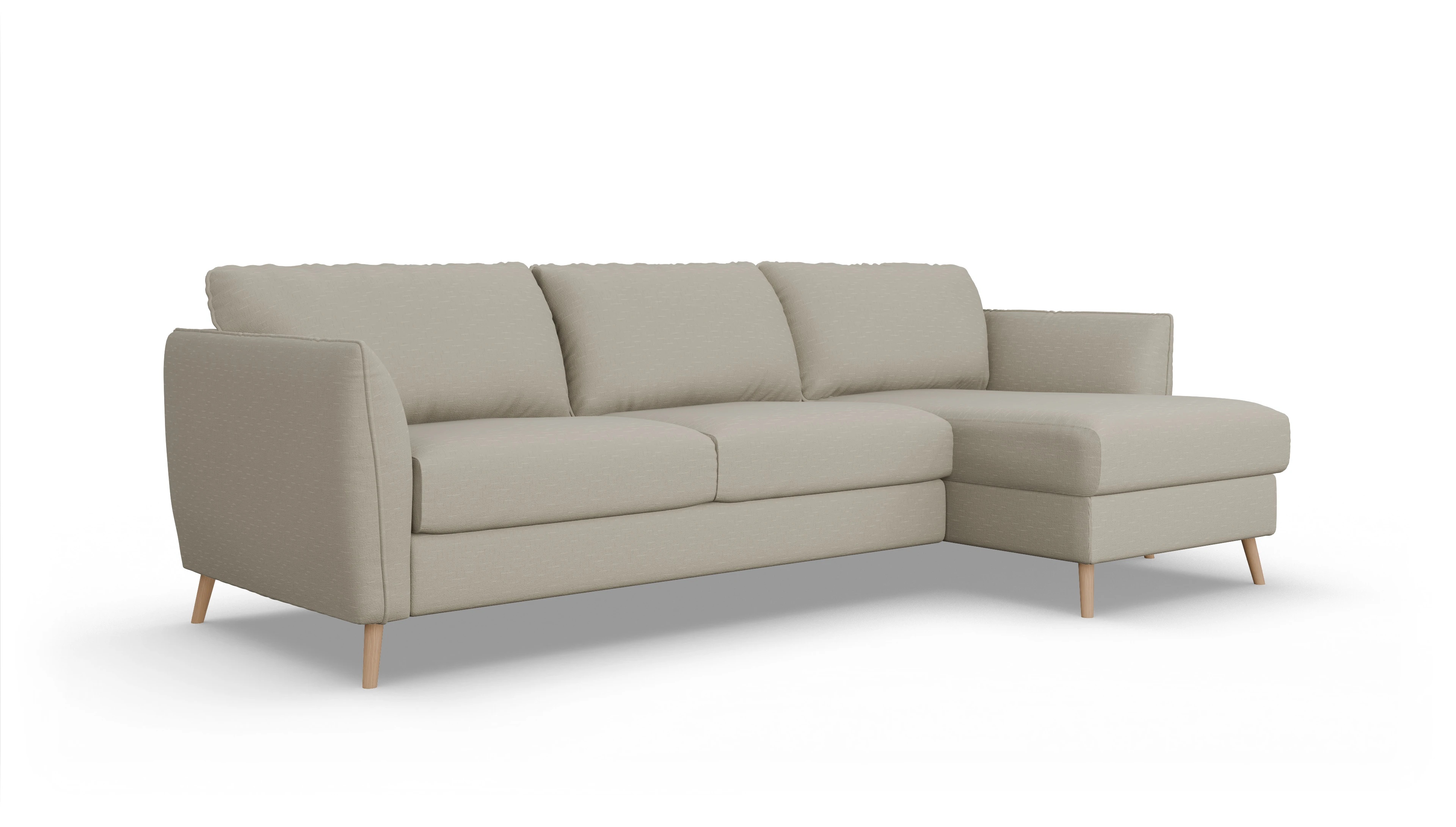 Ansicht des Produktes Eriksen Sofa mit Rec rechts in Stoff weiß