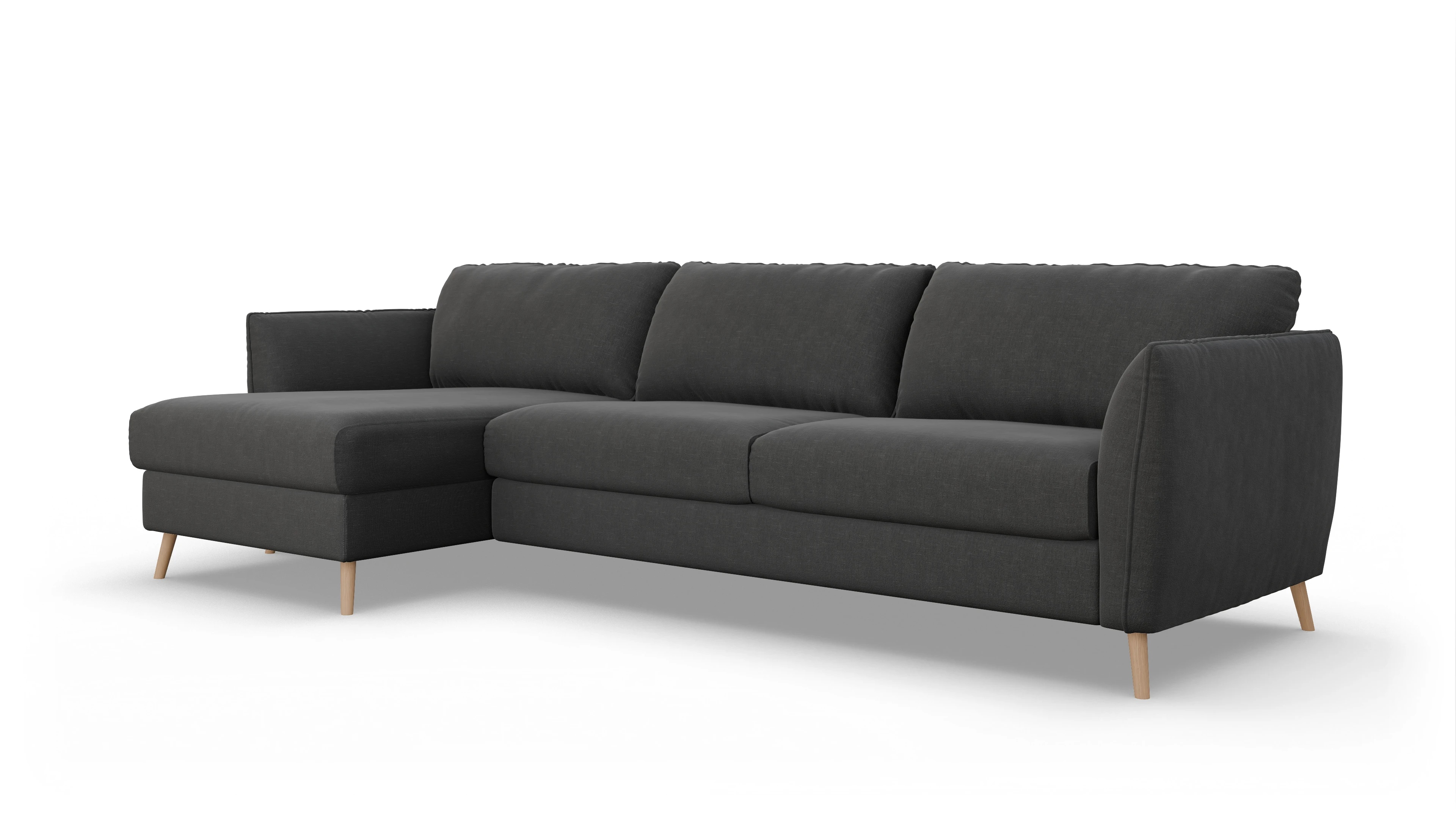 Ansicht des Produktes Eriksen Sofa mit Rec links in Stoff grau
