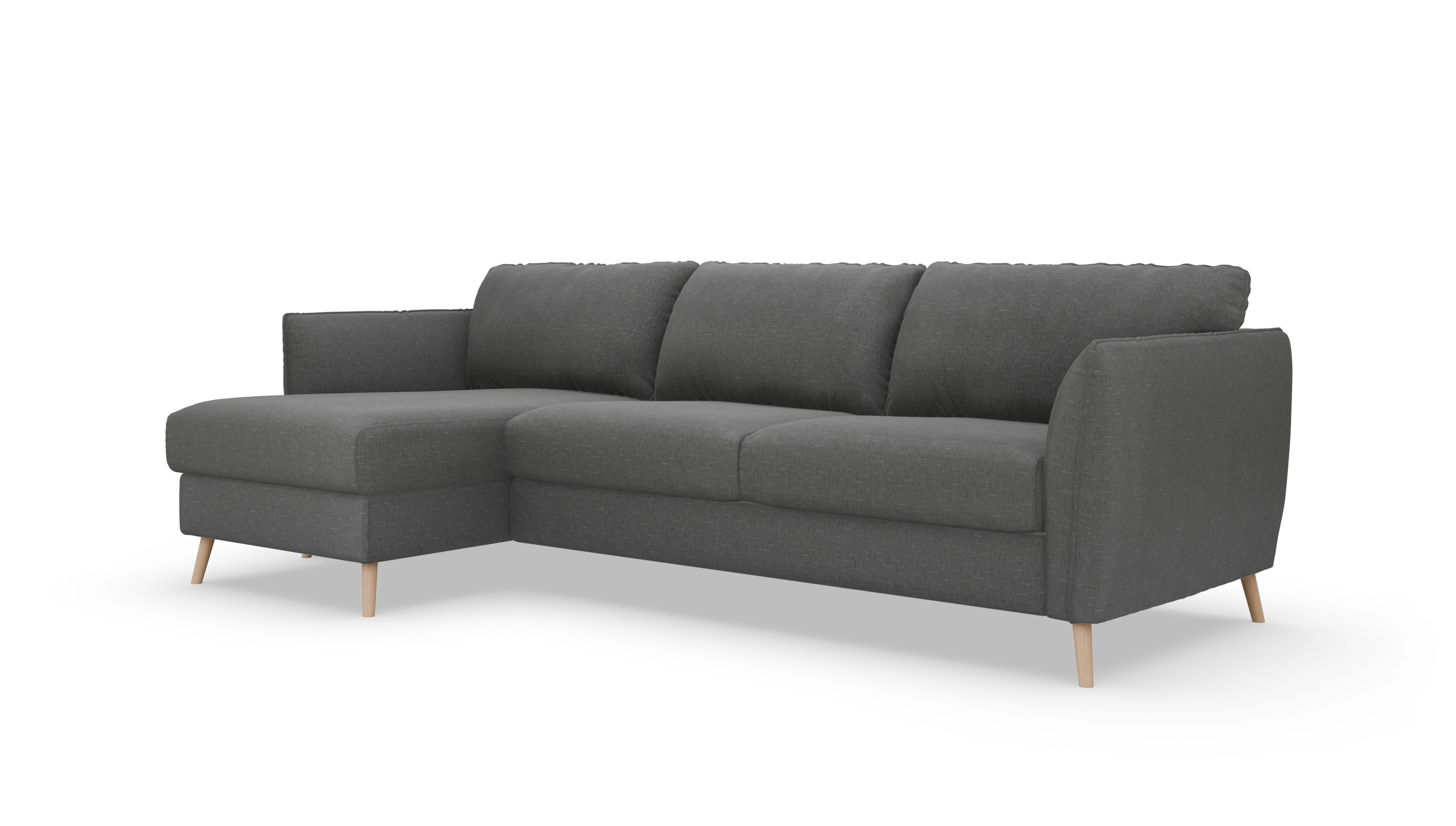 Ansicht des Produktes Eriksen Sofa mit Rec links in Stoff grau
