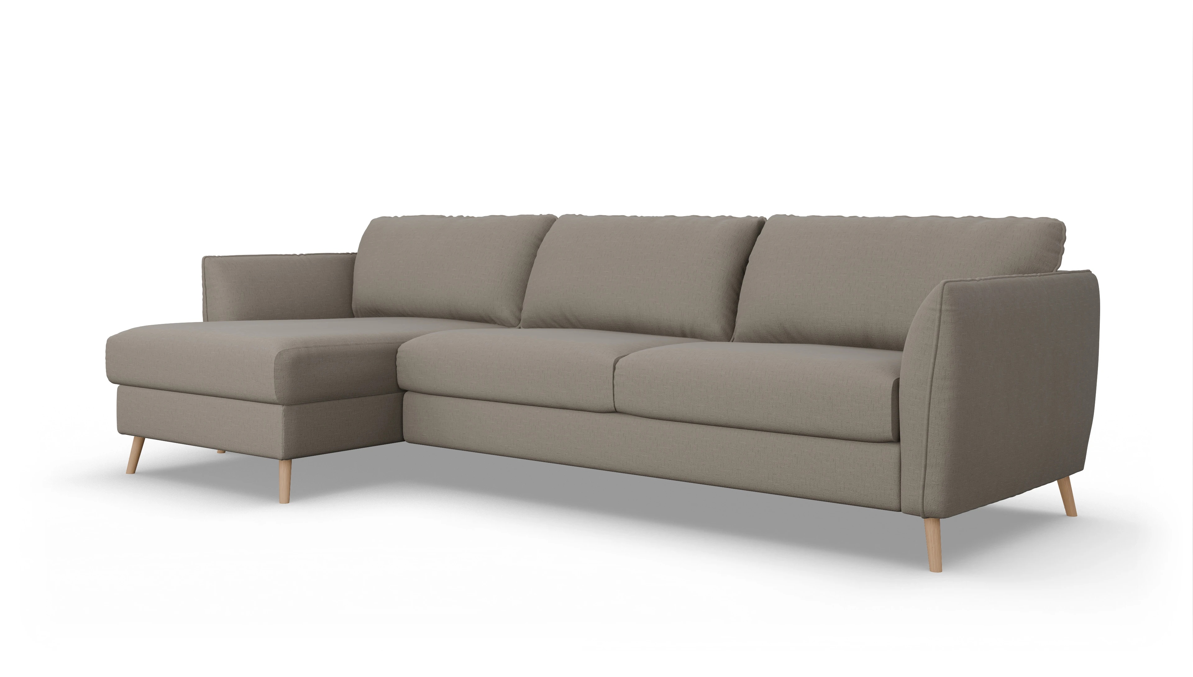 Ansicht des Produktes Eriksen Sofa mit Rec links in Stoff beige