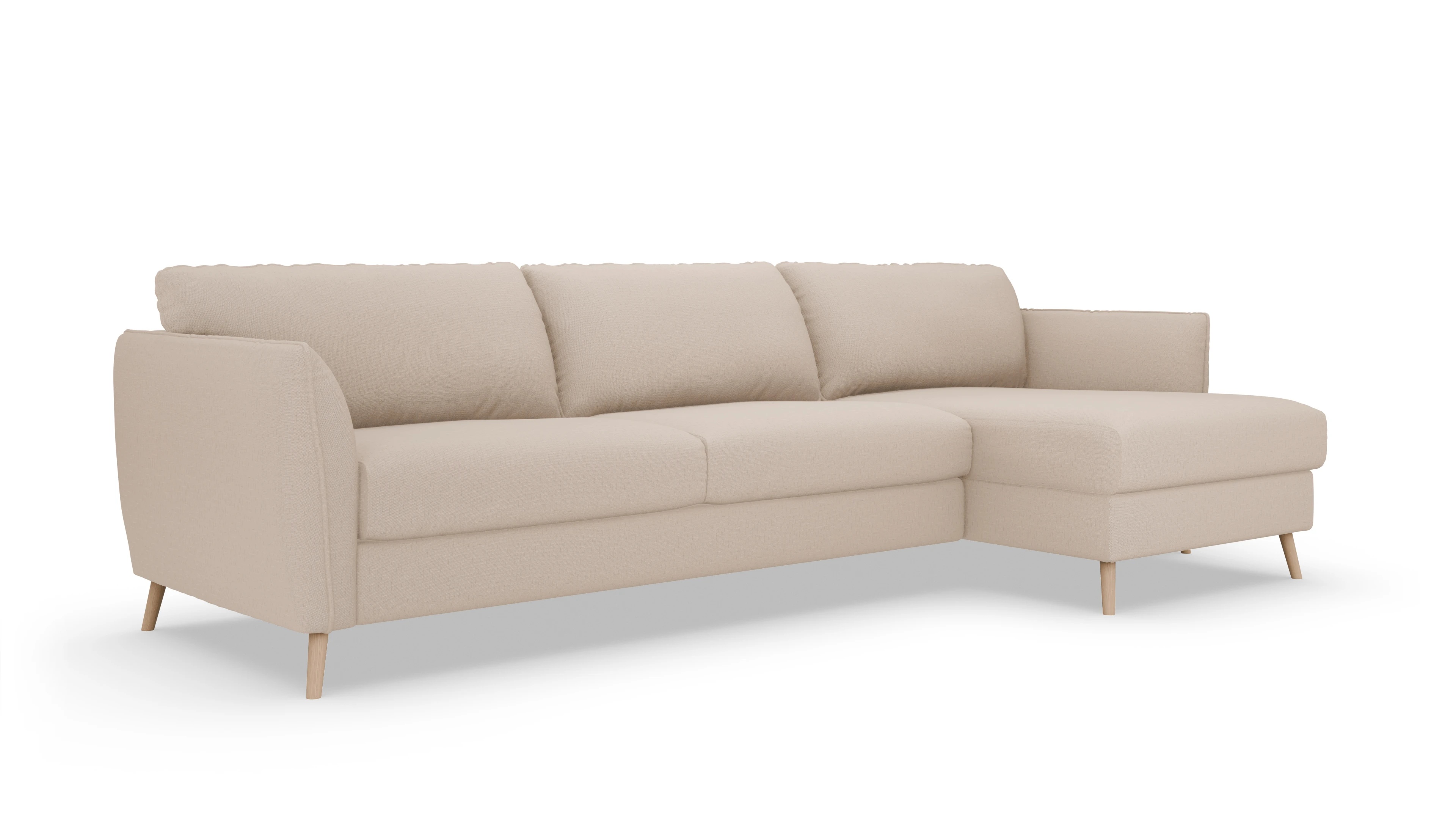 Ansicht des Produktes Eriksen Sofa mit Rec rechts in Stoff beige
