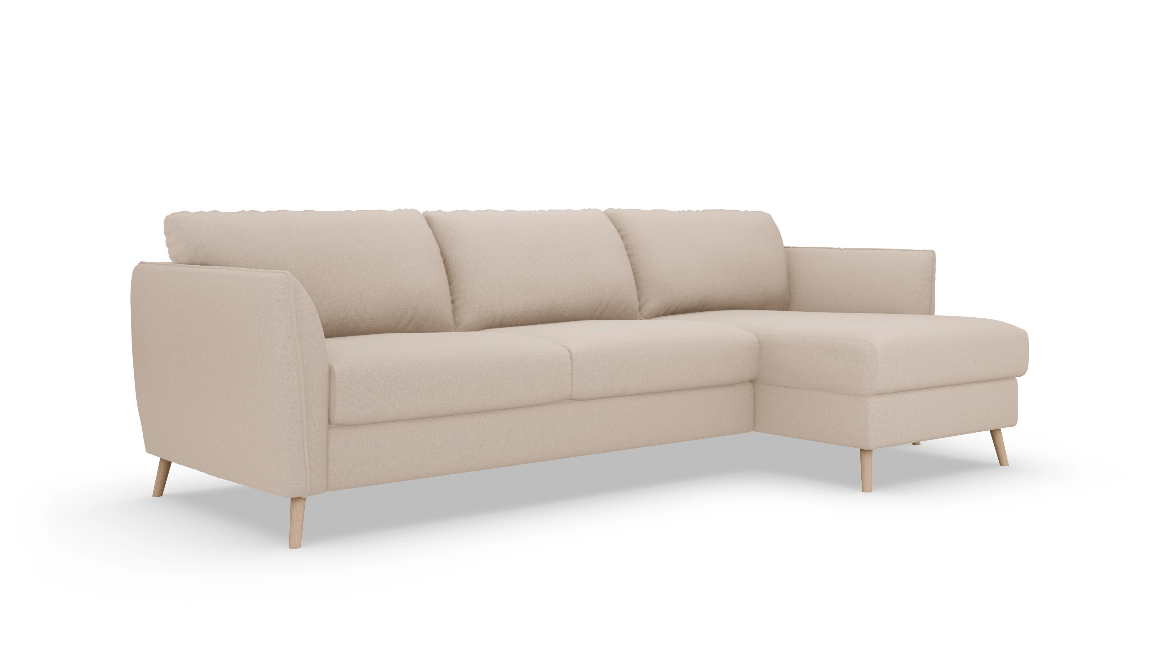 Ansicht des Produktes Eriksen Sofa mit Rec rechts in Stoff beige