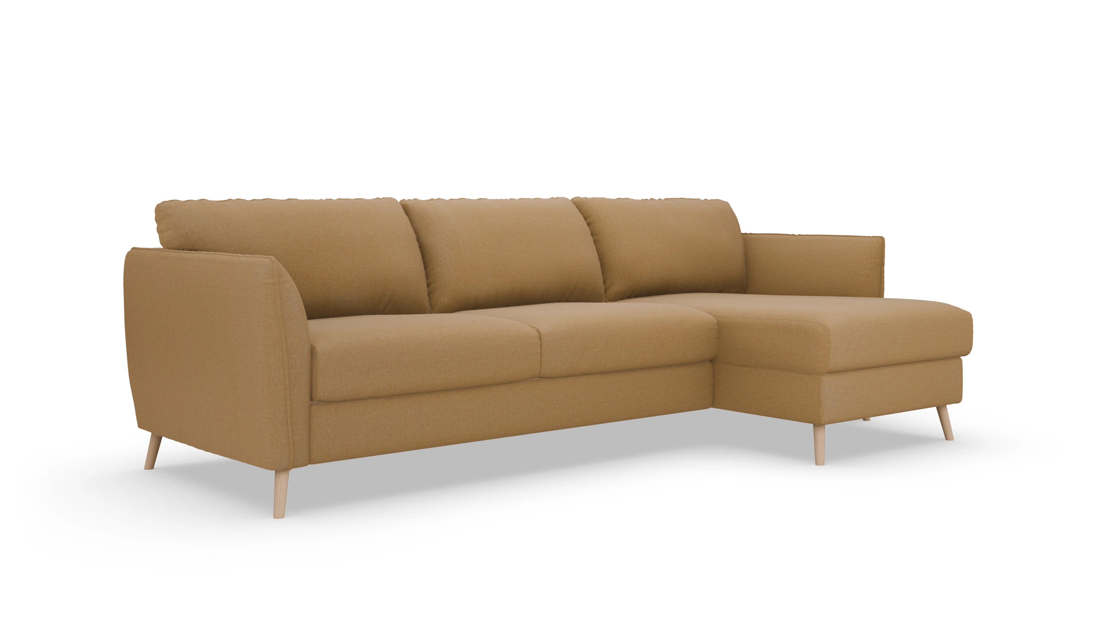 Ansicht des Produktes Eriksen Sofa mit Rec rechts in Stoff braun