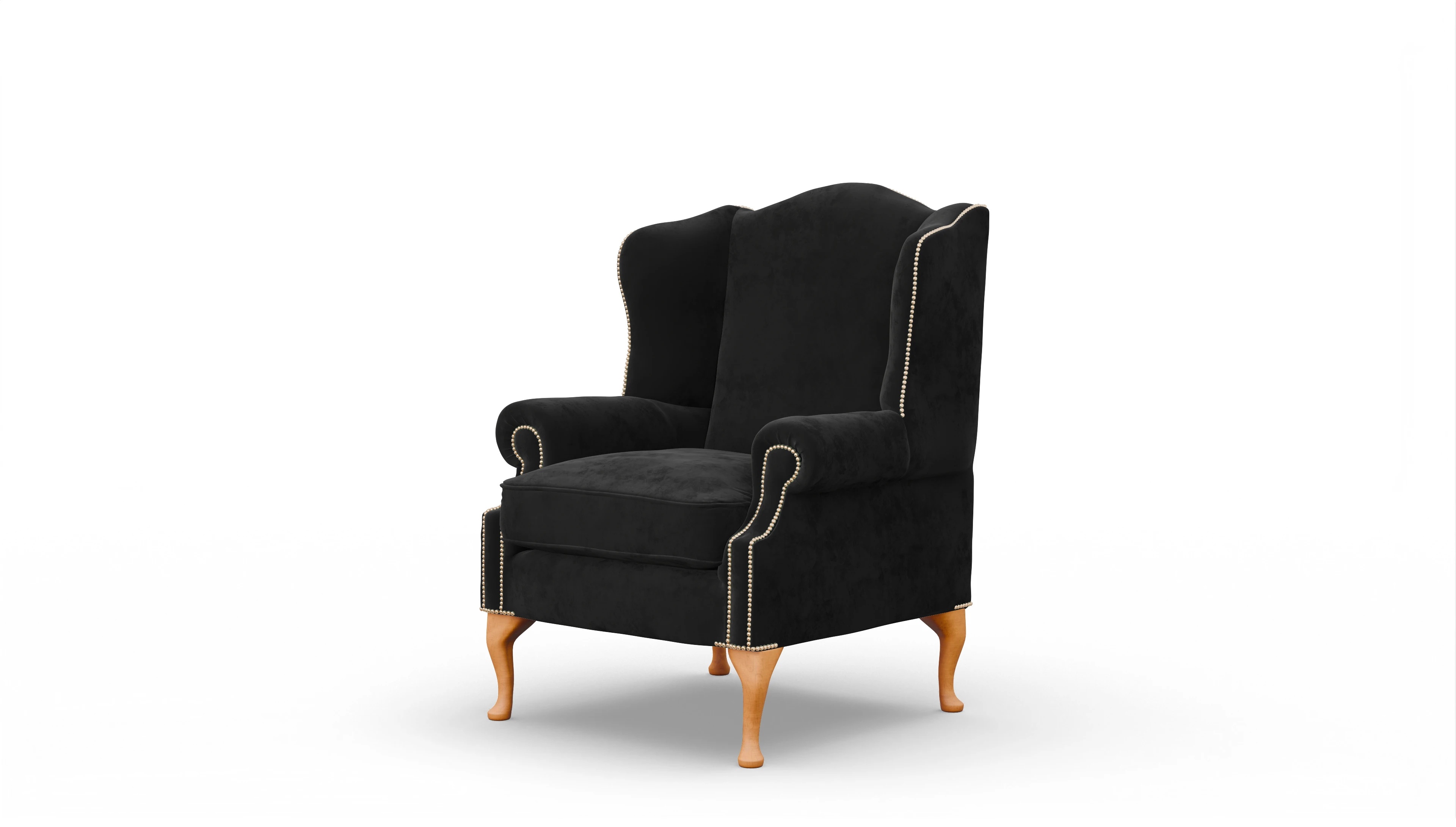 Samt-Ohrensessel Heywood Ansicht des Produktes Heywood Sessel in Samt schwarz