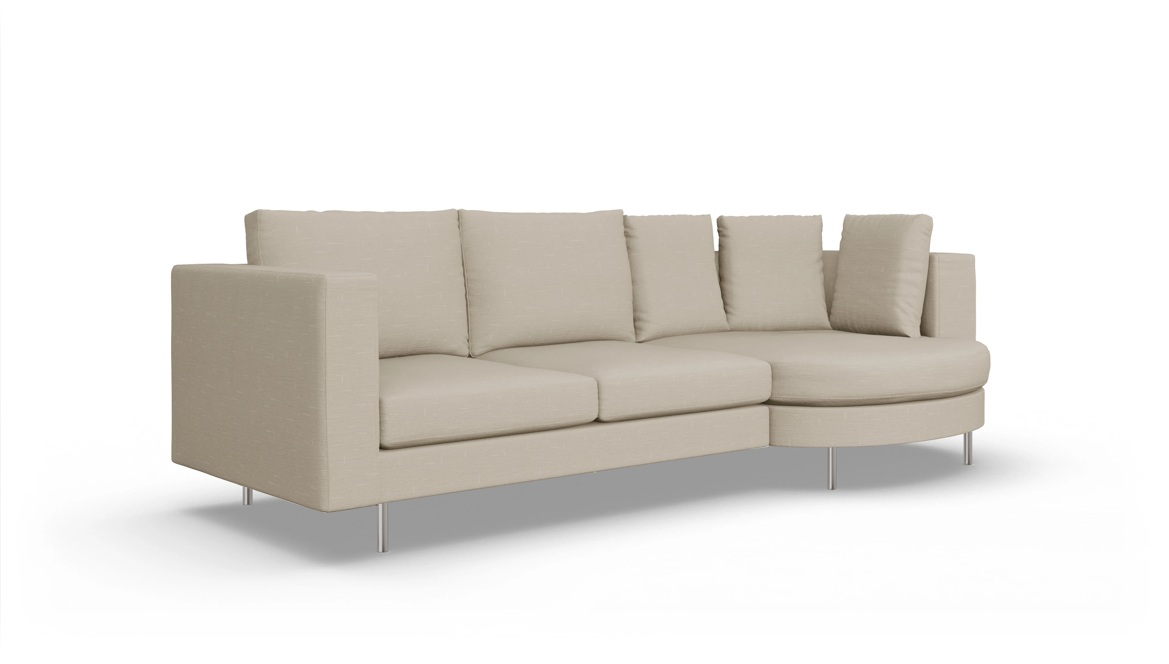Ansicht des Produktes Silea Sofa mit Rec rechts in Stoff beige