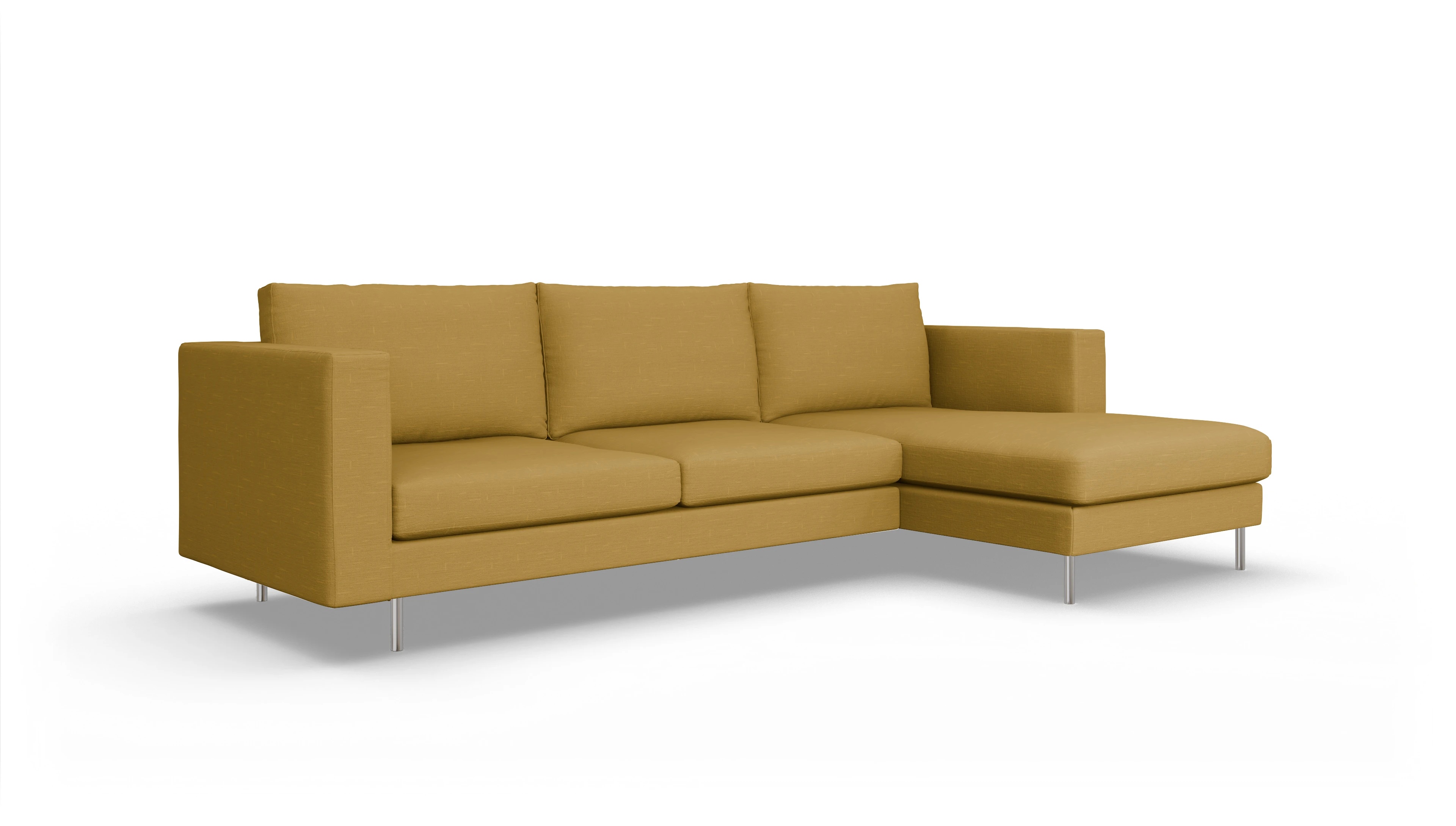 Ansicht des Produktes Silea Sofa mit Rec rechts in Stoff gelb