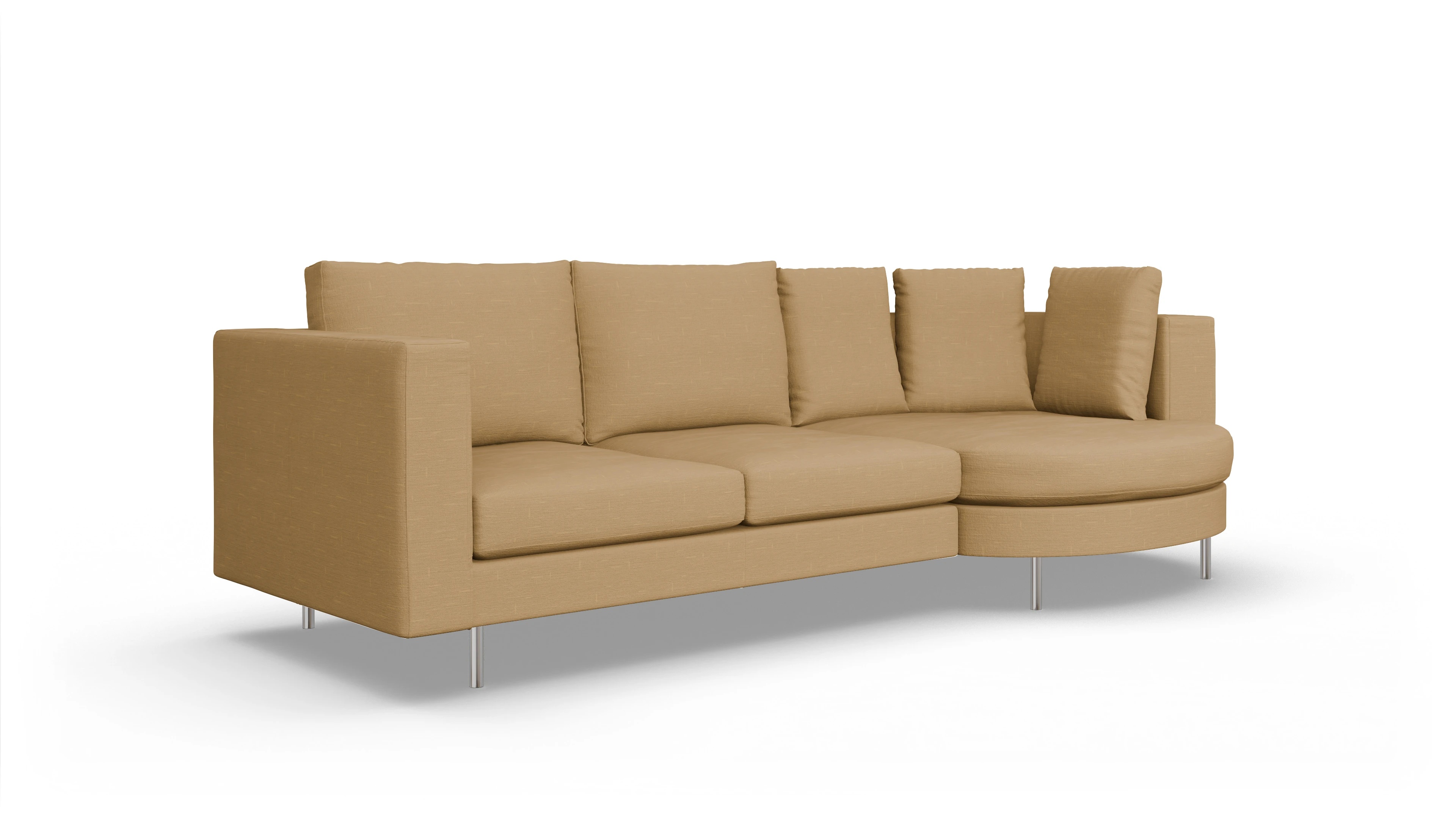 Ansicht des Produktes Silea Sofa mit Rec rechts in Stoff gelb