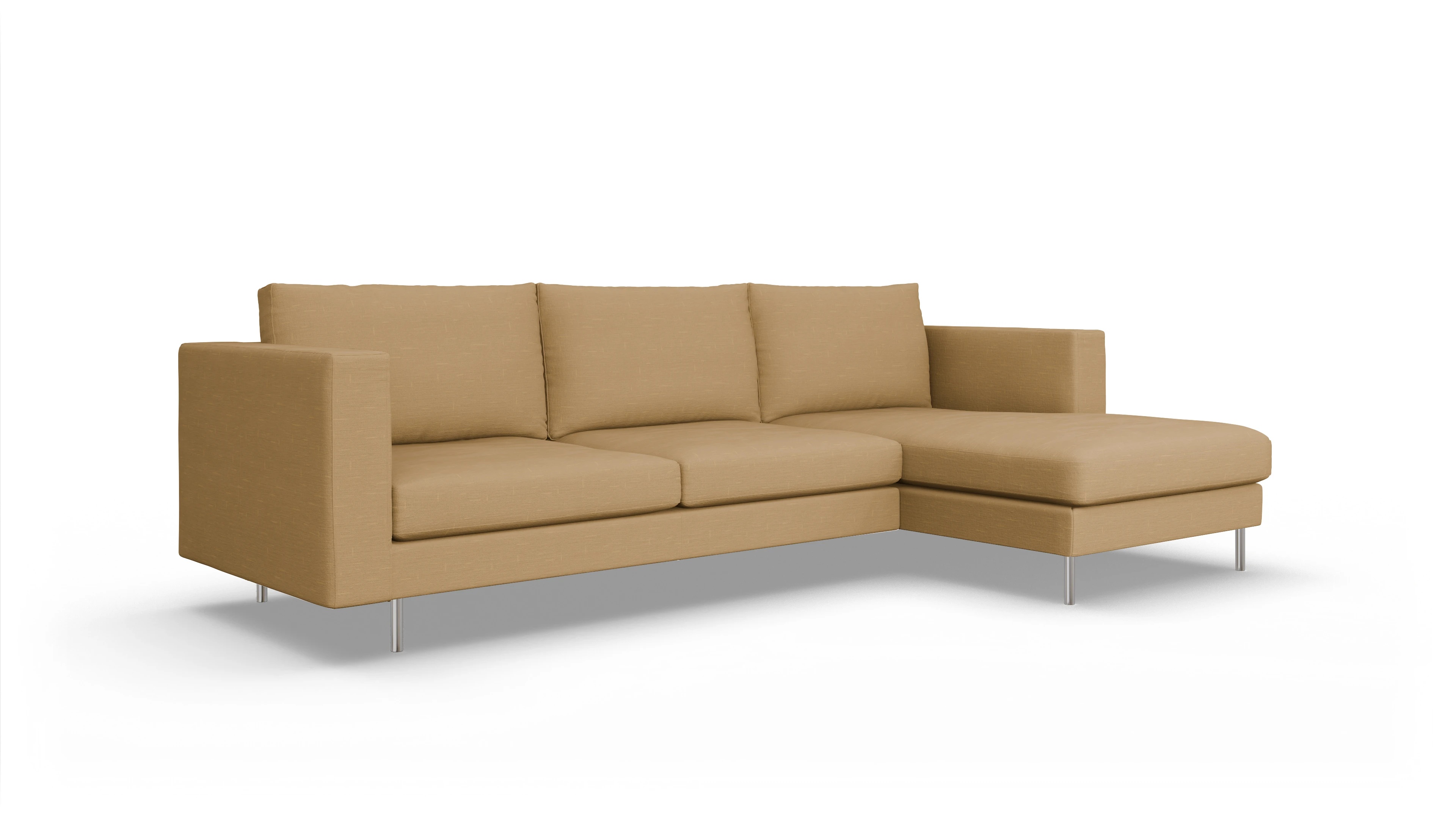 Ansicht des Produktes Silea Sofa mit Rec rechts in Stoff gelb