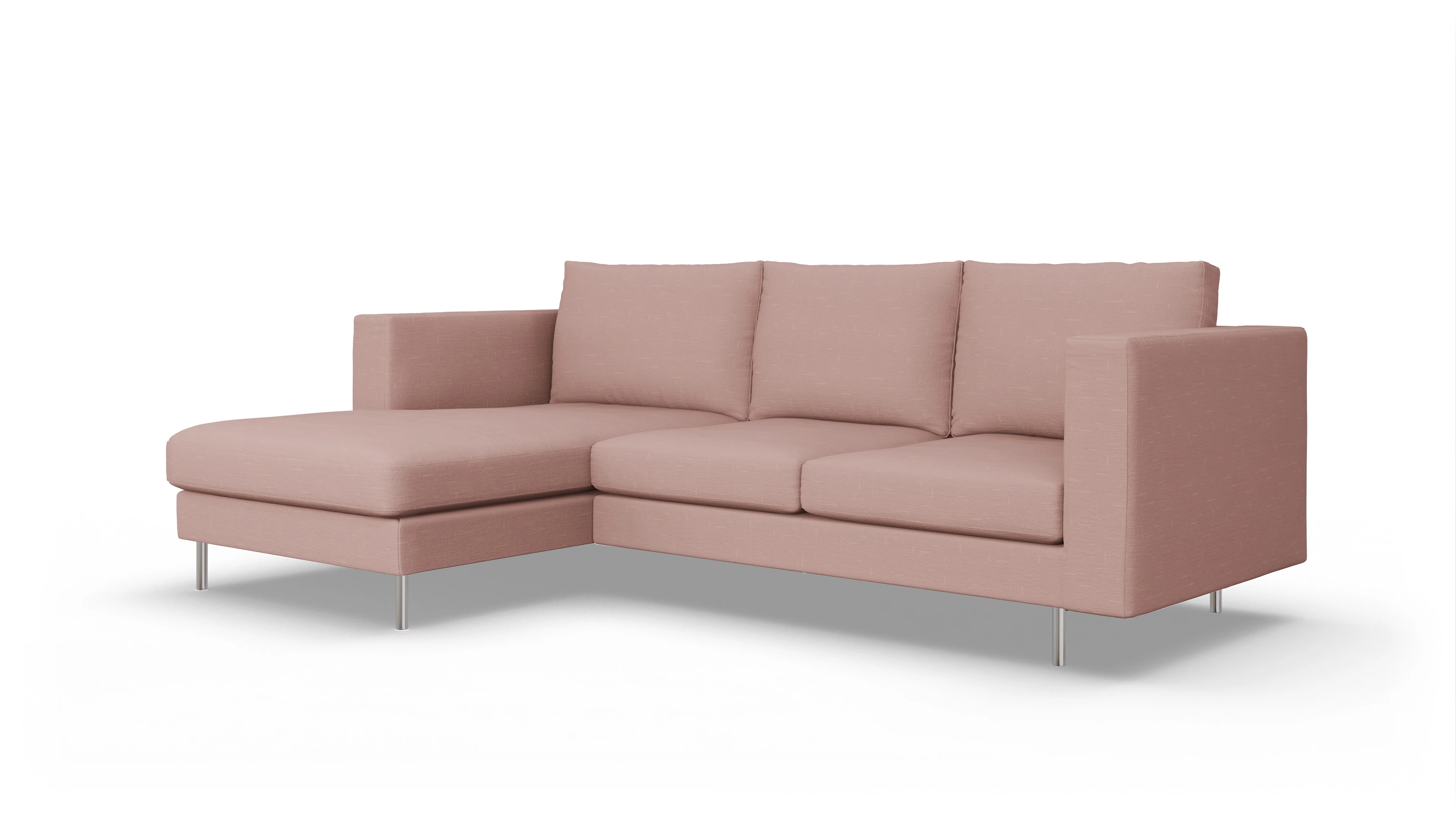 Design-Sofa Silea Ansicht des Produktes Silea Sofa mit Rec links in Stoff rot