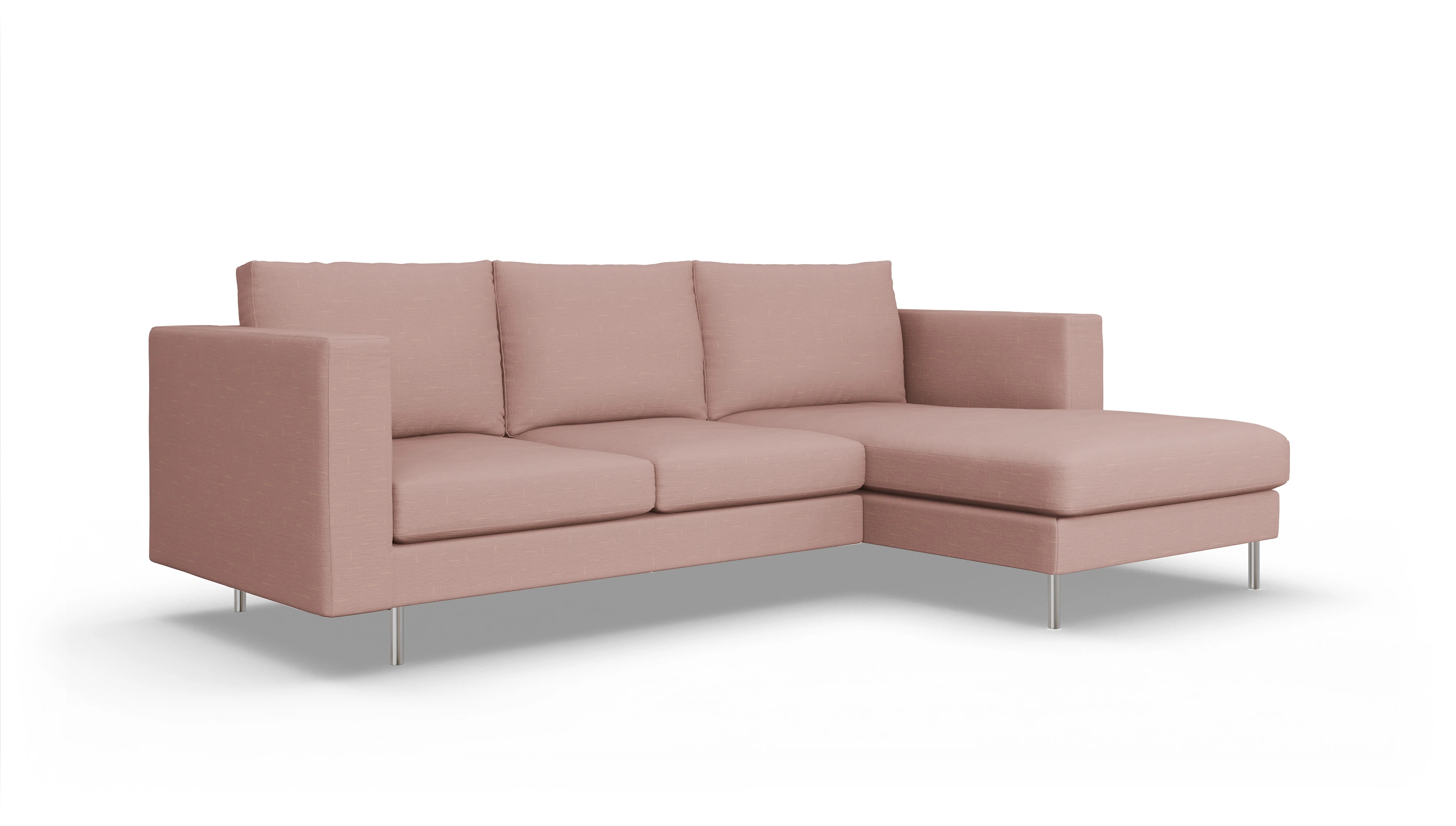 Ansicht des Produktes Silea Sofa mit Rec rechts in Stoff rot