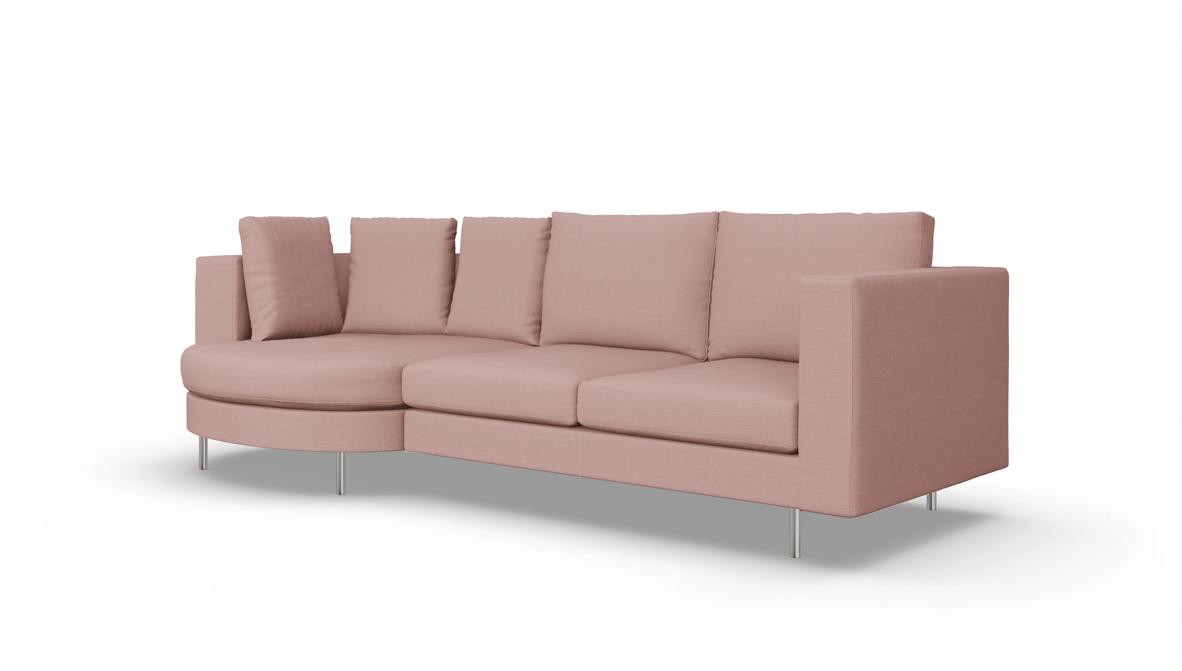 Ansicht des Produktes Silea Sofa mit Rec links in Stoff rot