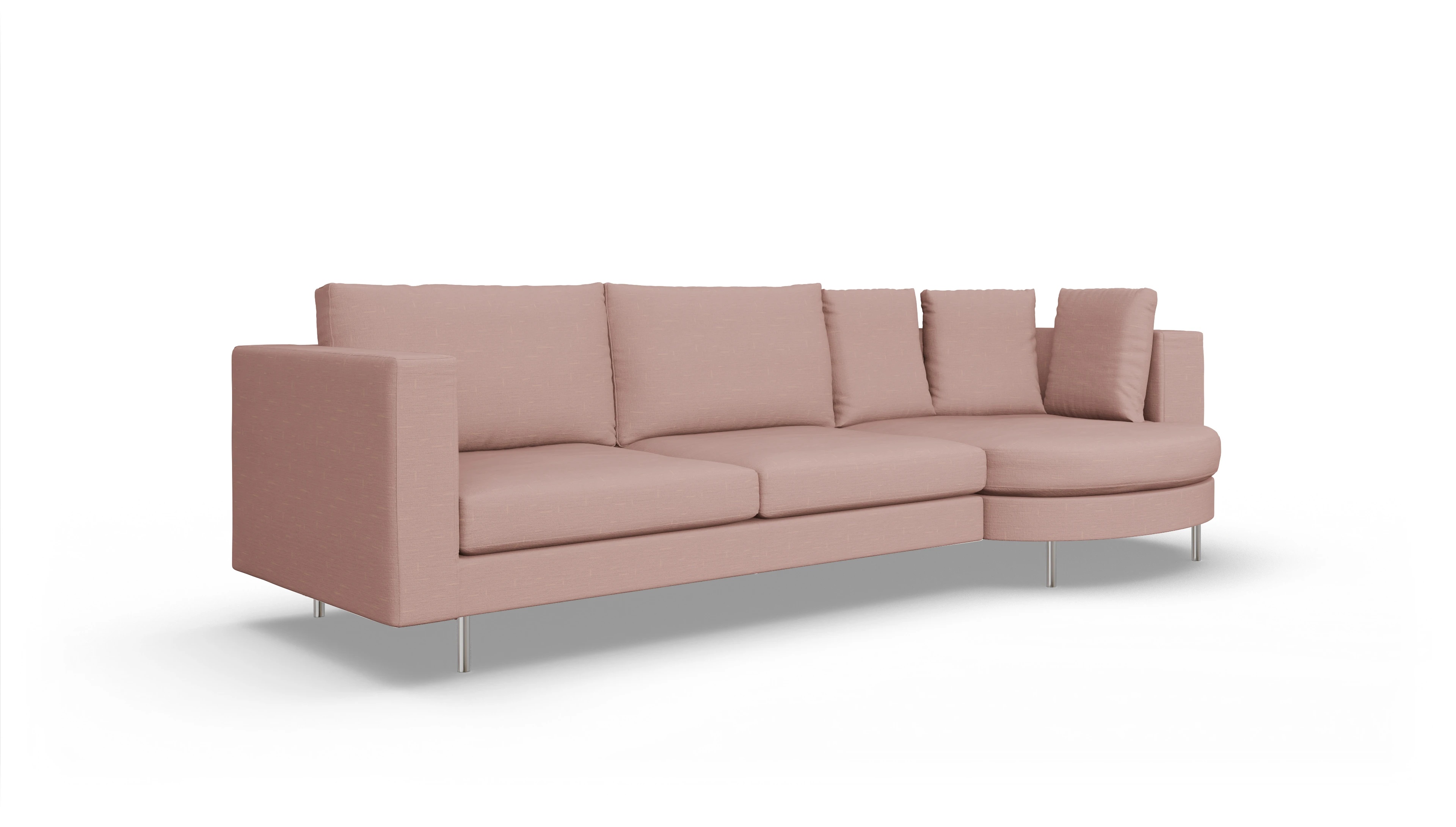 Design-Sofa Silea Ansicht des Produktes Silea Sofa mit Rec rechts in Stoff rot