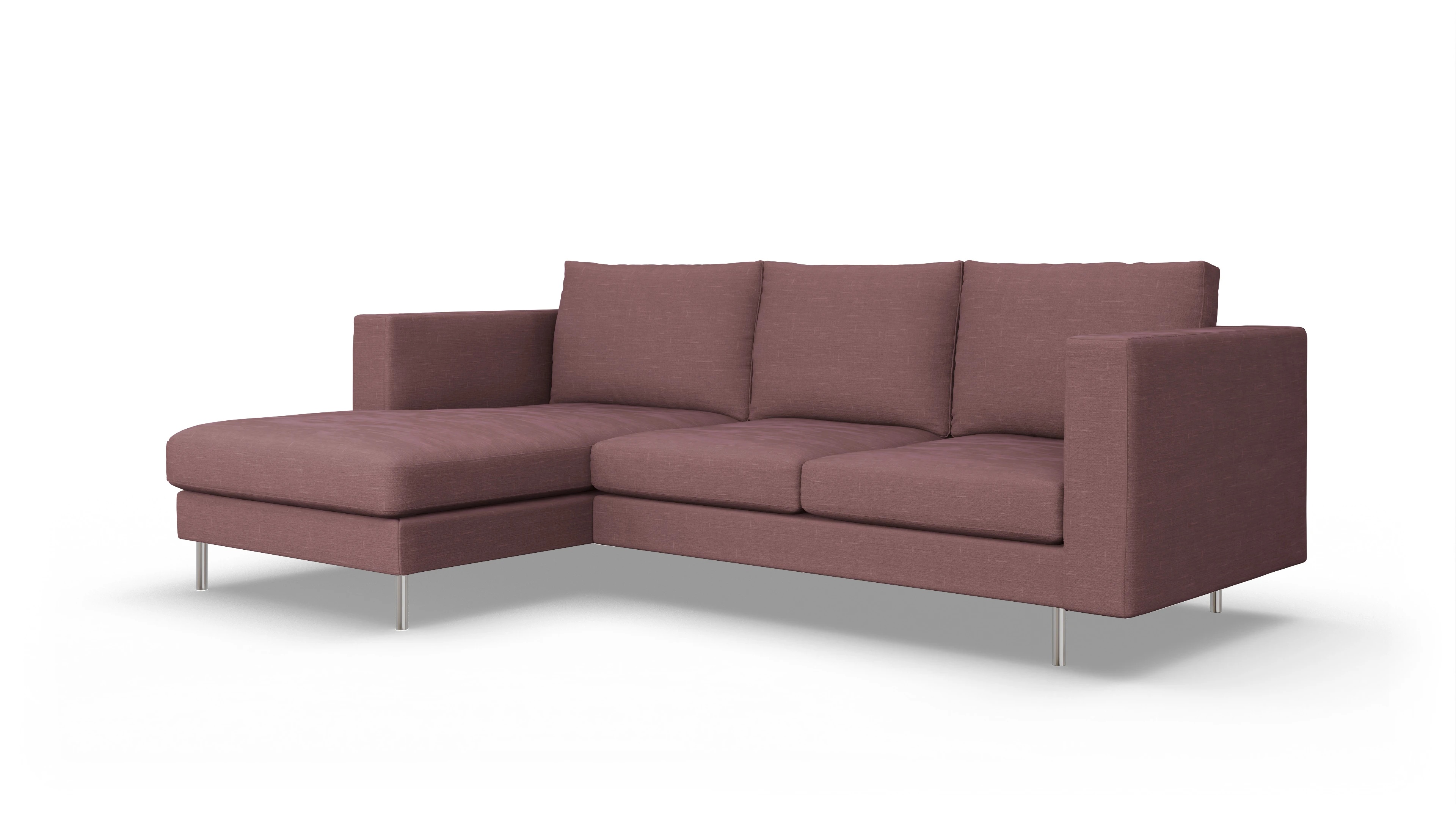 Ansicht des Produktes Silea Sofa mit Rec links in Stoff rot