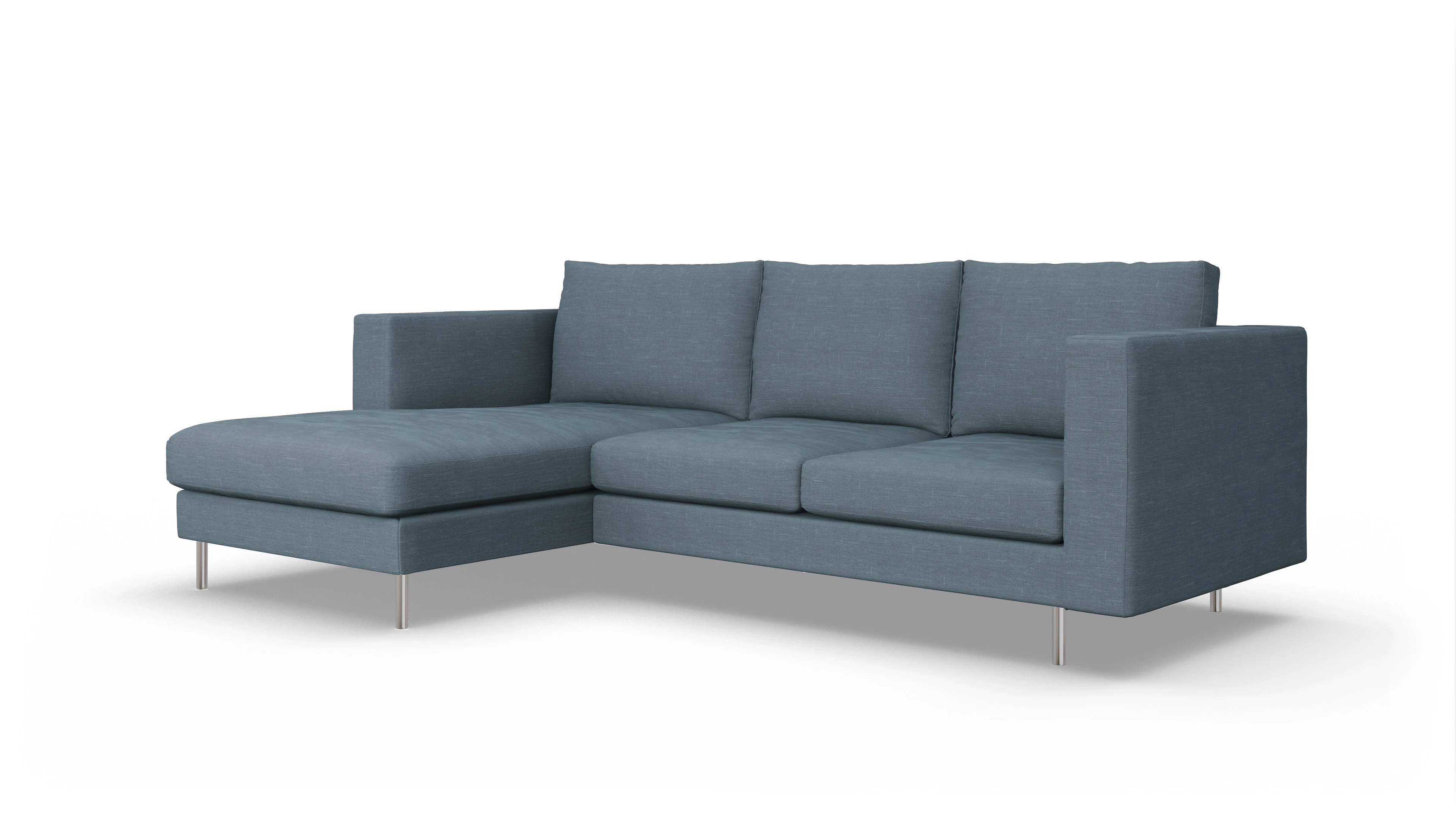 Ansicht des Produktes Silea Sofa mit Rec links in Stoff blau