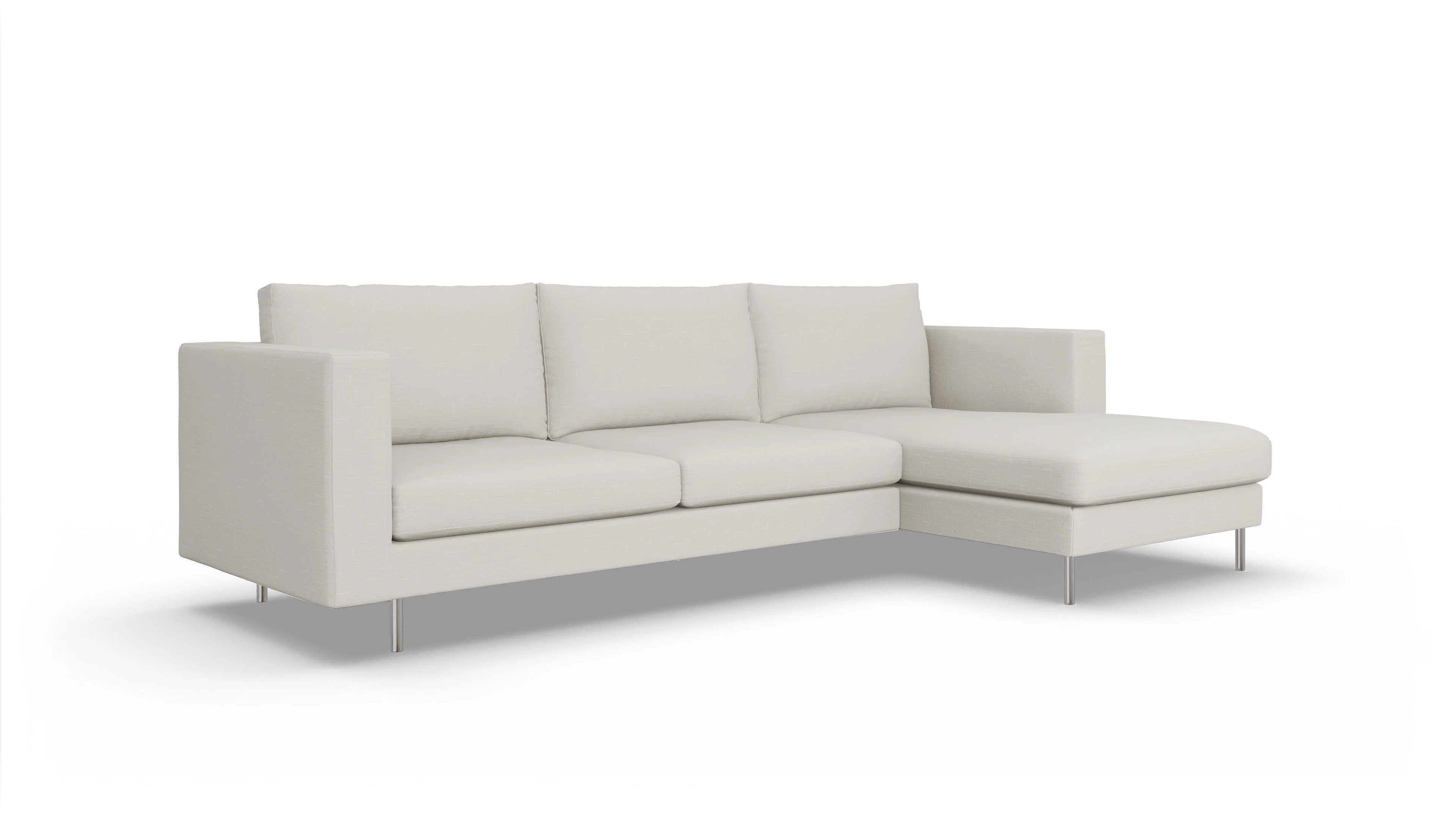 Ansicht des Produktes Silea Sofa mit Rec rechts in Stoff weiß