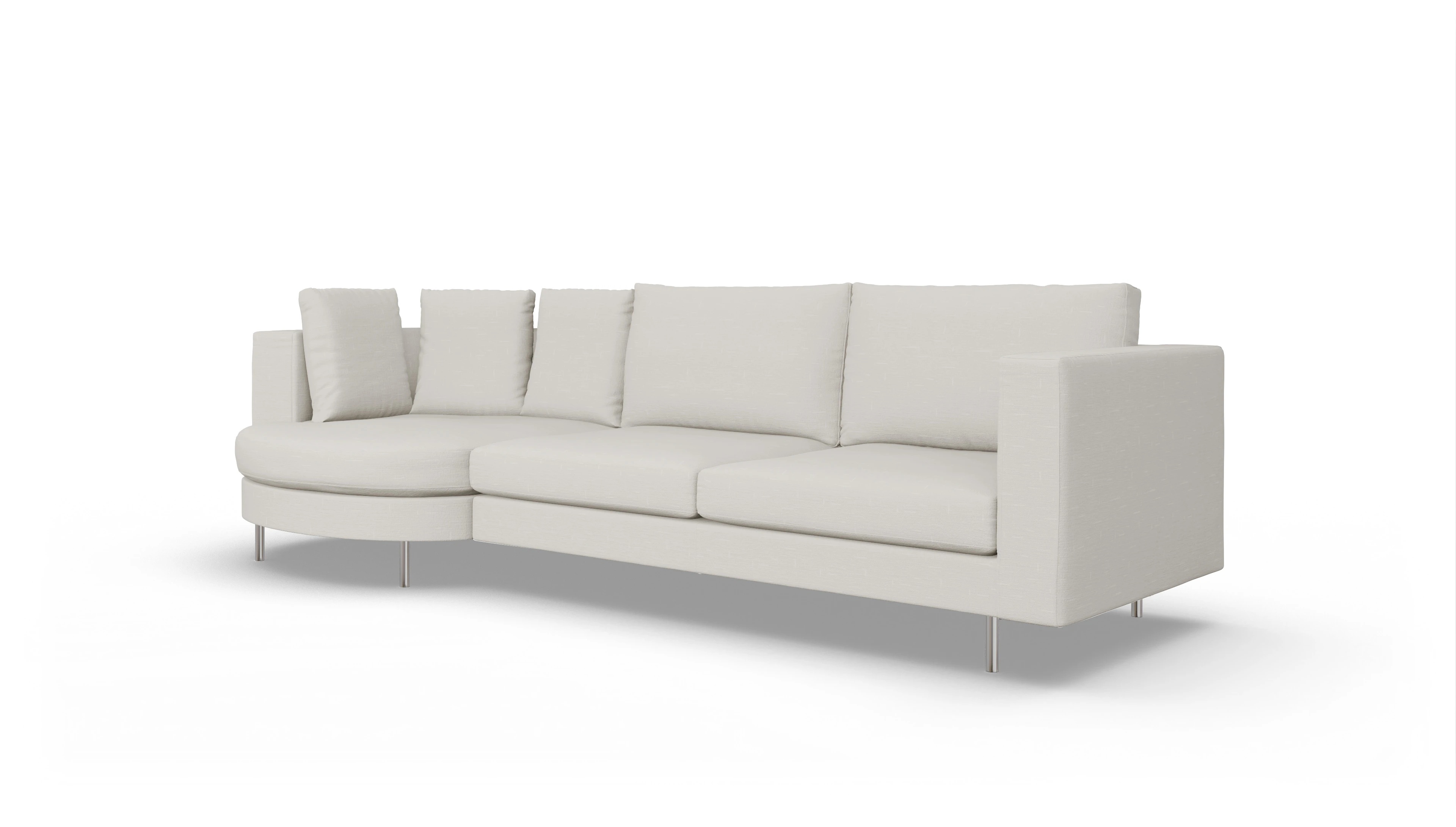 Ansicht des Produktes Silea Sofa mit Rec rechts in Stoff weiß