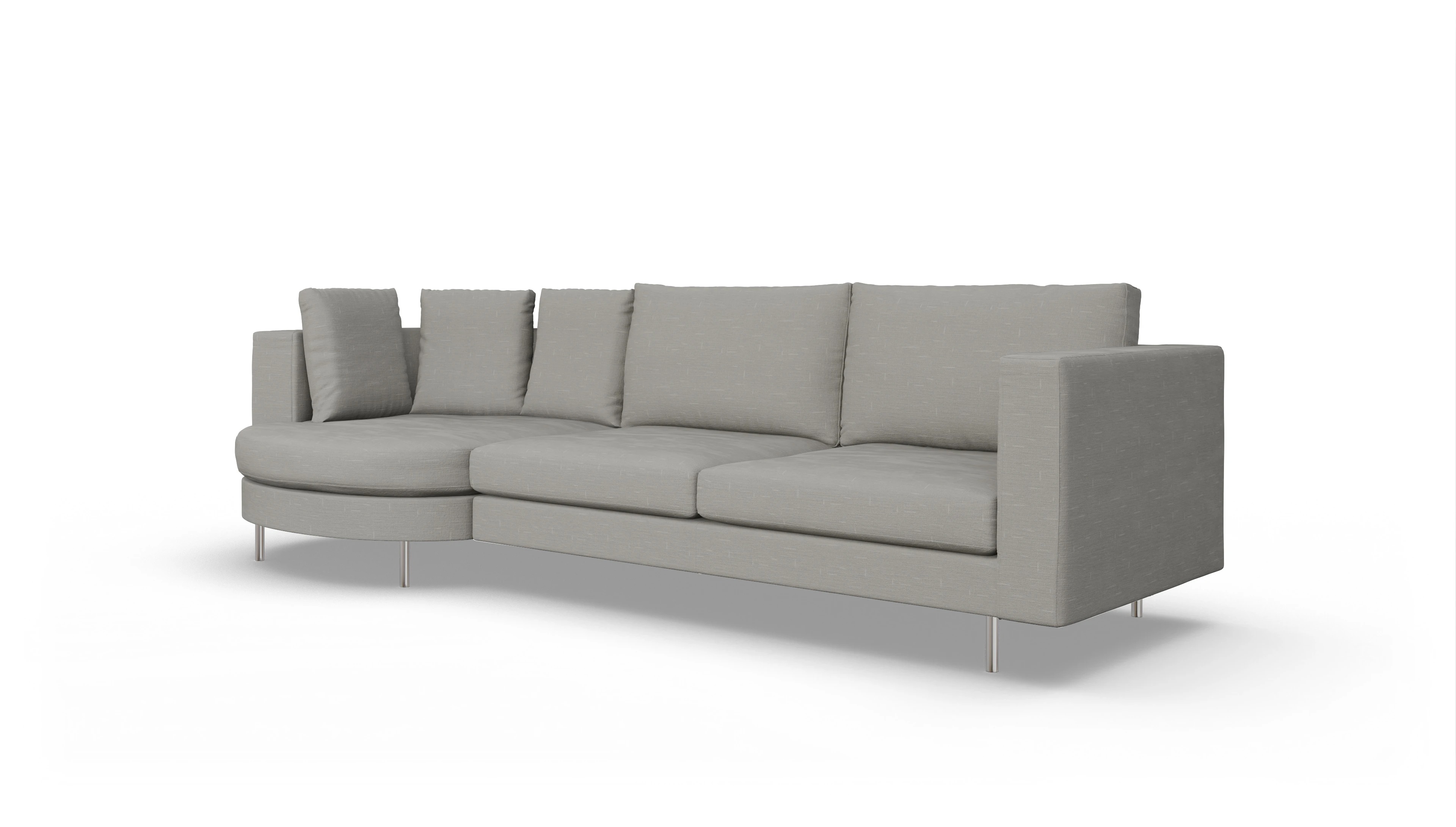 Ansicht des Produktes Silea Sofa mit Rec rechts in Stoff grau