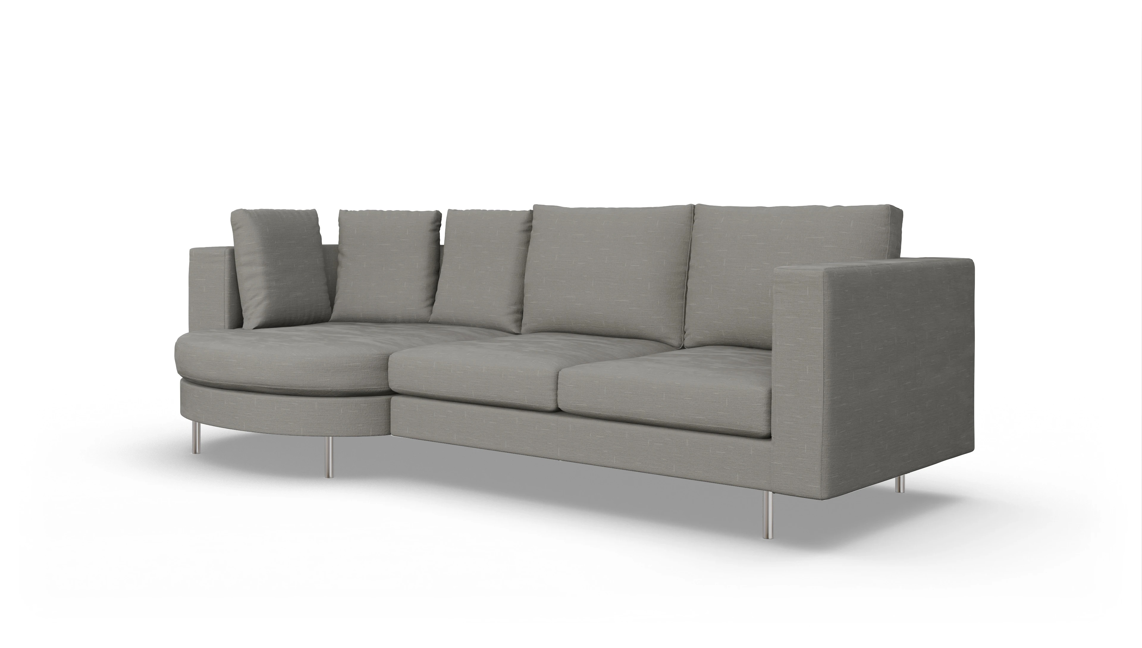 Ansicht des Produktes Silea Sofa mit Rec links in Stoff grau