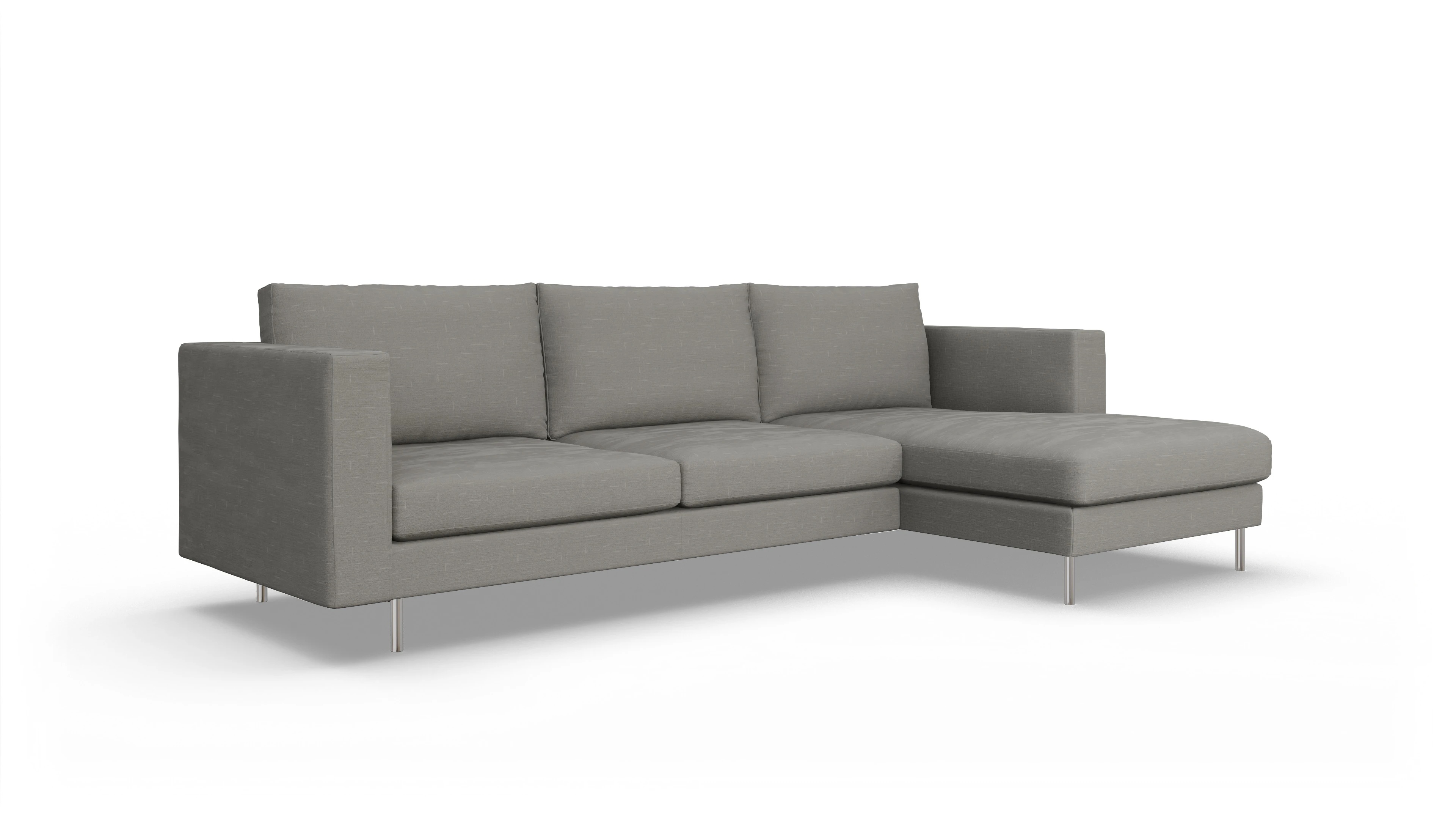 Ansicht des Produktes Silea Sofa mit Rec rechts in Stoff grau