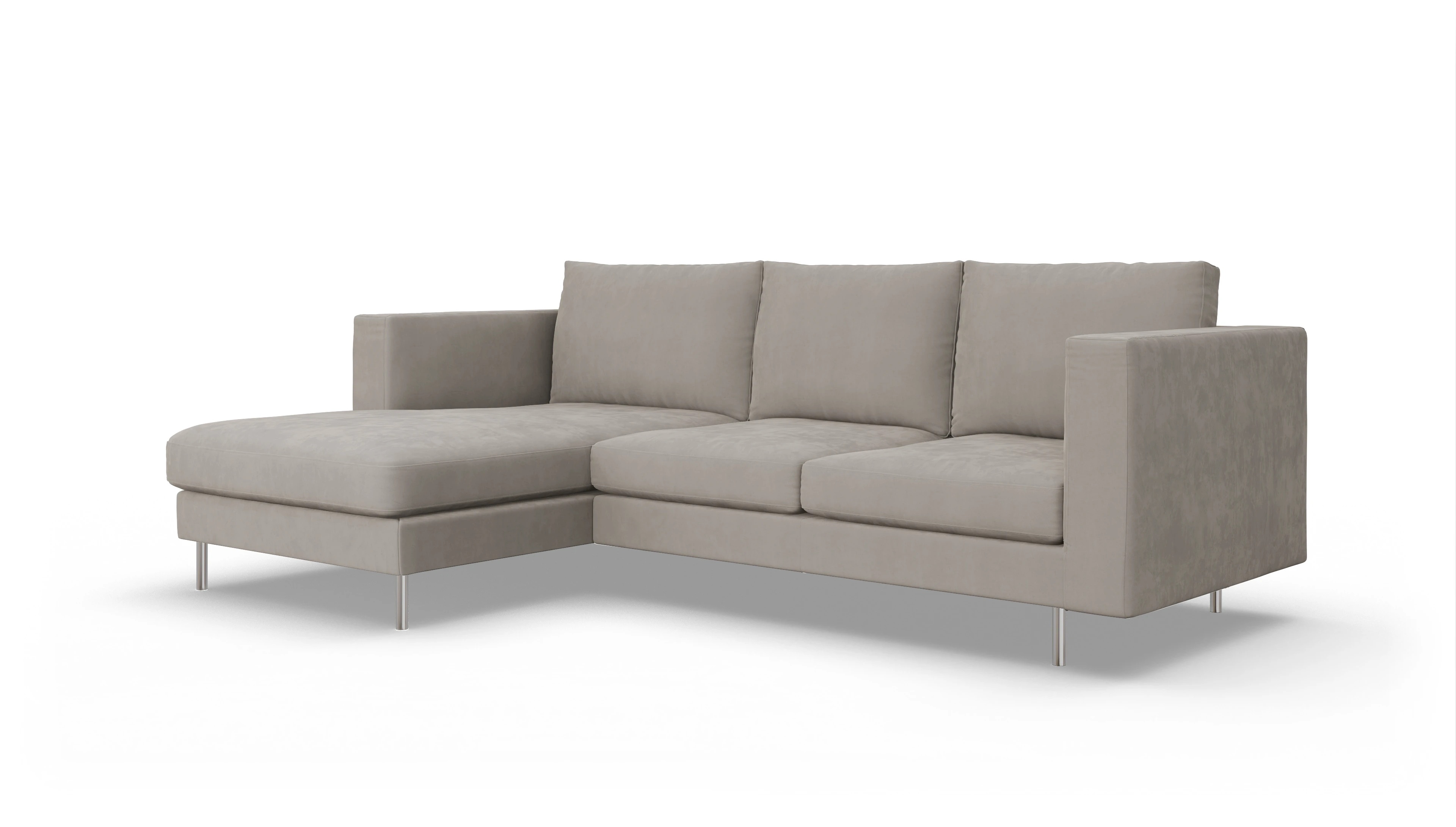 Ansicht des Produktes Silea Sofa mit Rec links in Samt braun