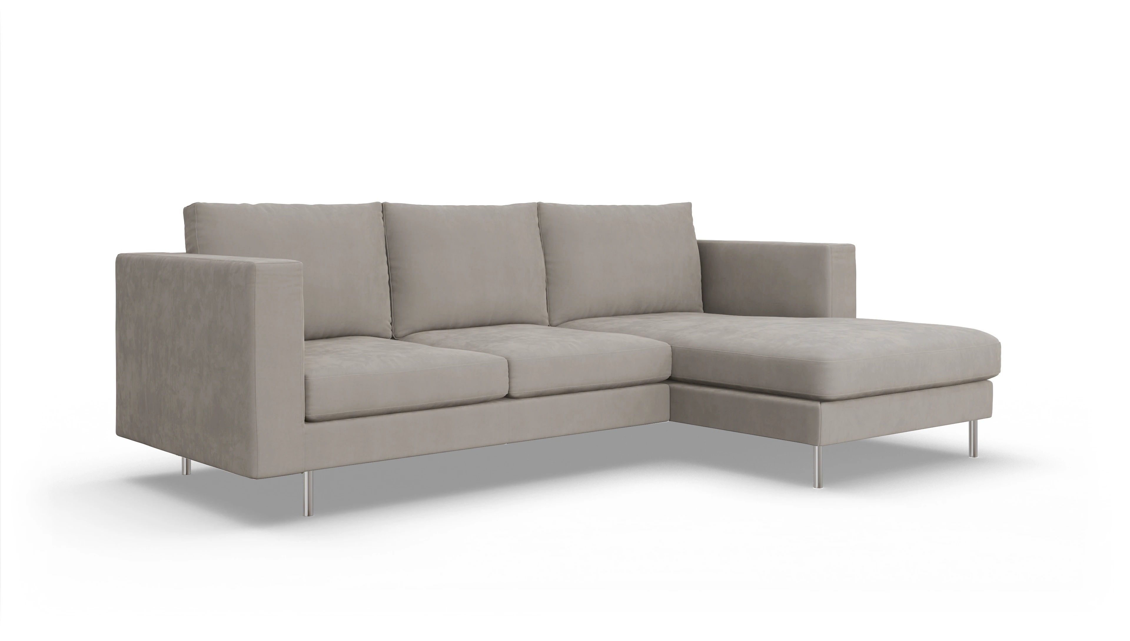 Ansicht des Produktes Silea Sofa mit Rec rechts in Samt braun