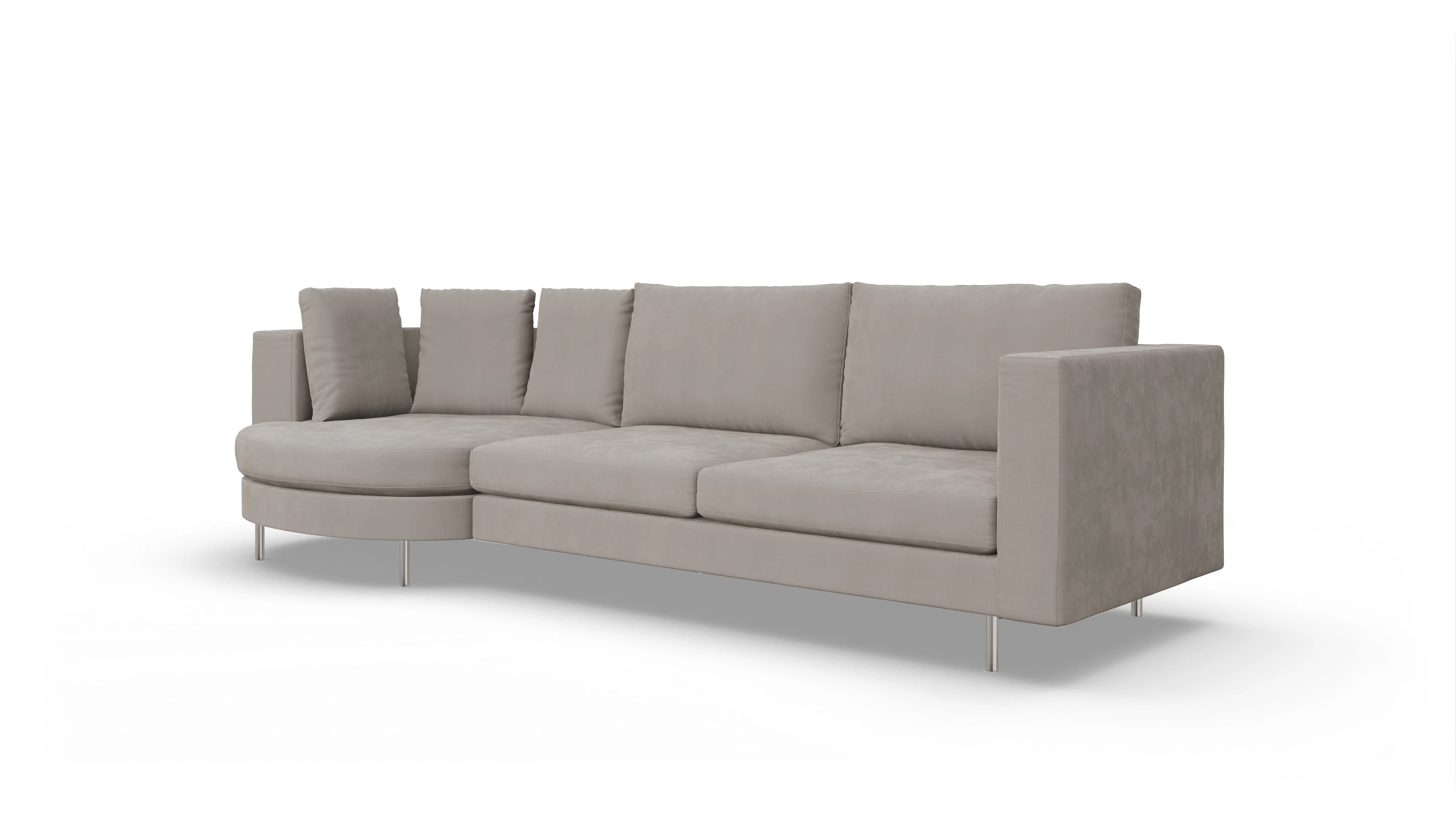 Ansicht des Produktes Silea Sofa mit Rec rechts in Samt braun